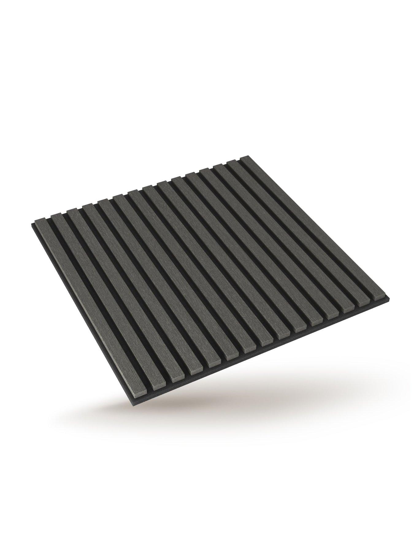  image of cheshire-mouldings-grey-acoustic-slat-square-wall-panel