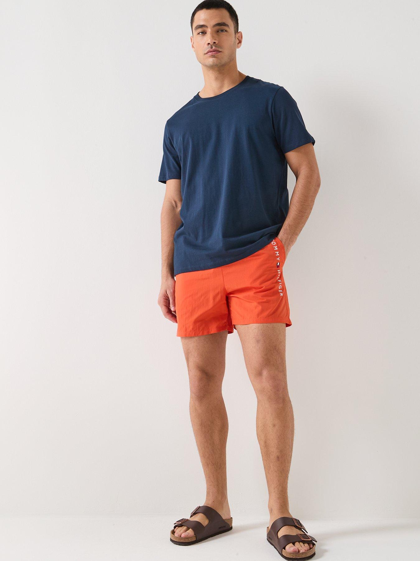 Image 3 of 6 of Tommy Hilfiger Side Linear Logo Swimshorts - Orange