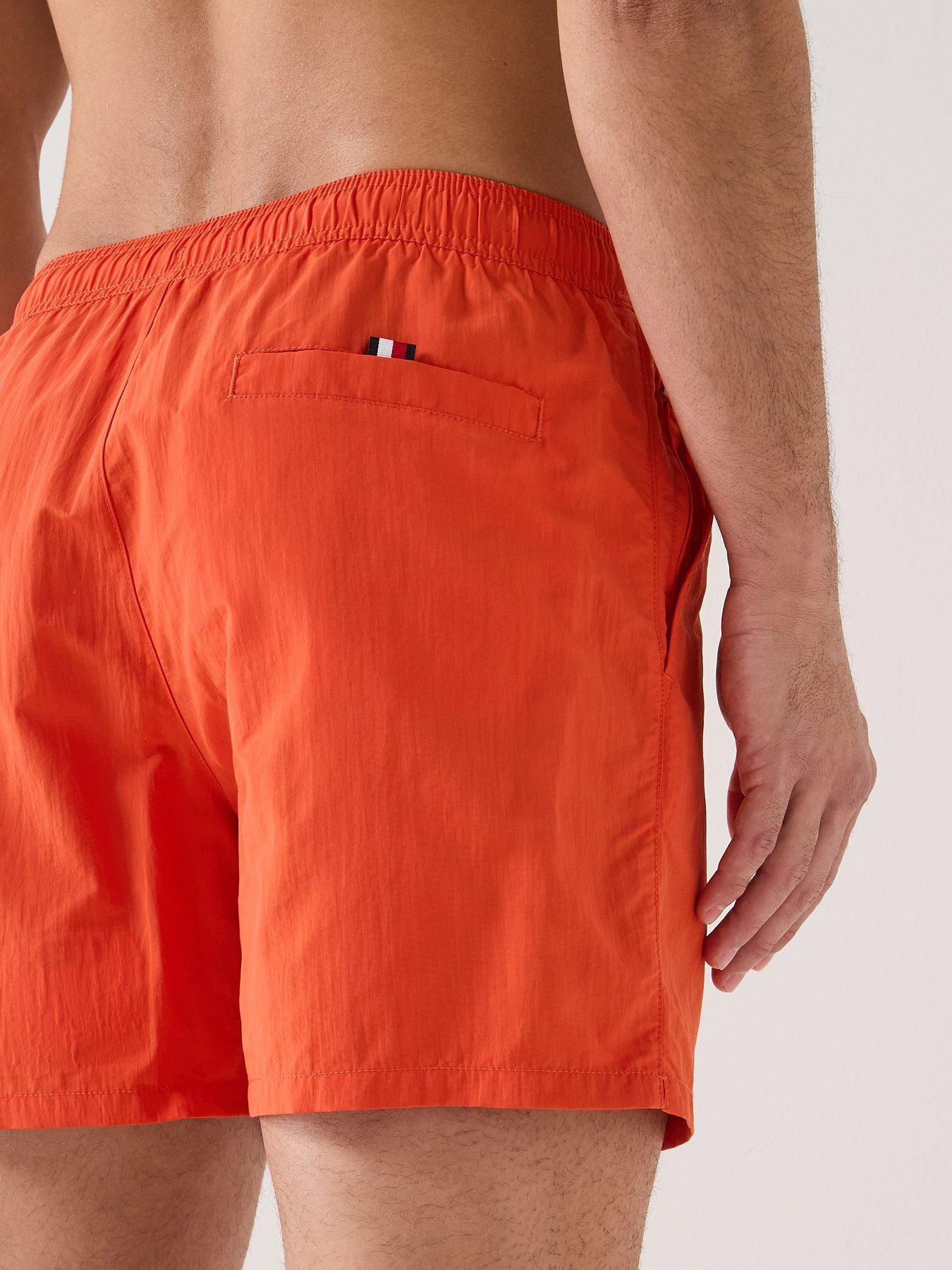 Image 4 of 6 of Tommy Hilfiger Side Linear Logo Swimshorts - Orange