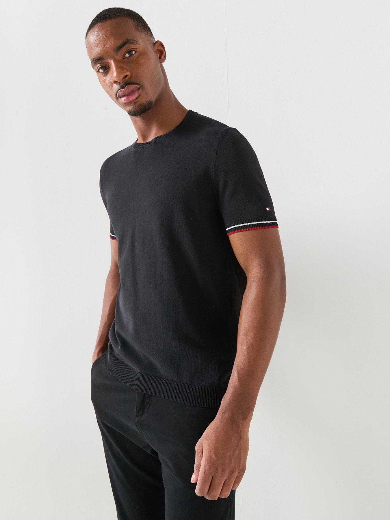 Tommy Hilfiger New York Collection Tech Tipped Sleeve T-Shirt - Black