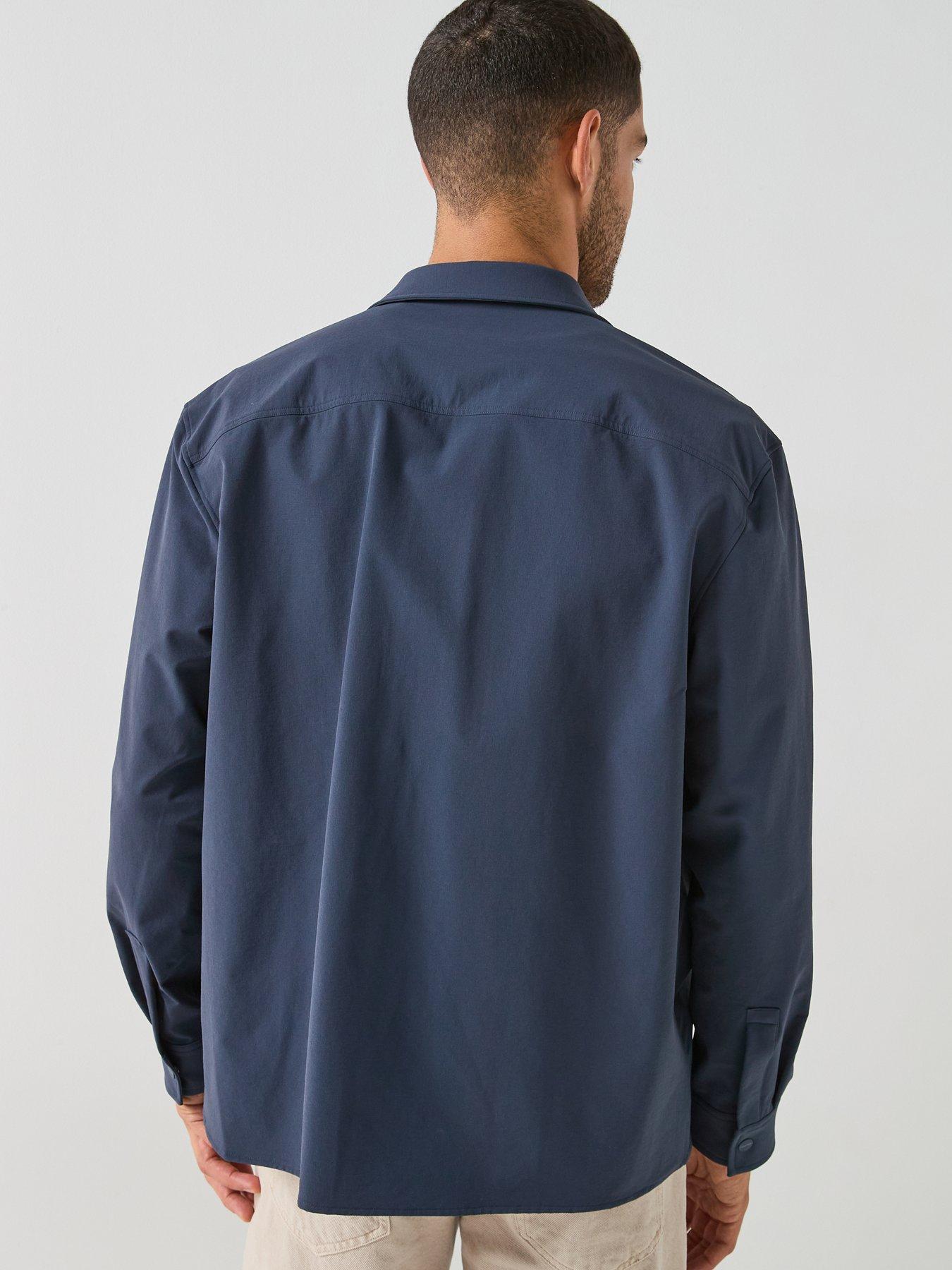stillFront image of calvin-klein-tech-dobby-relaxed-fit-overshirt-blue