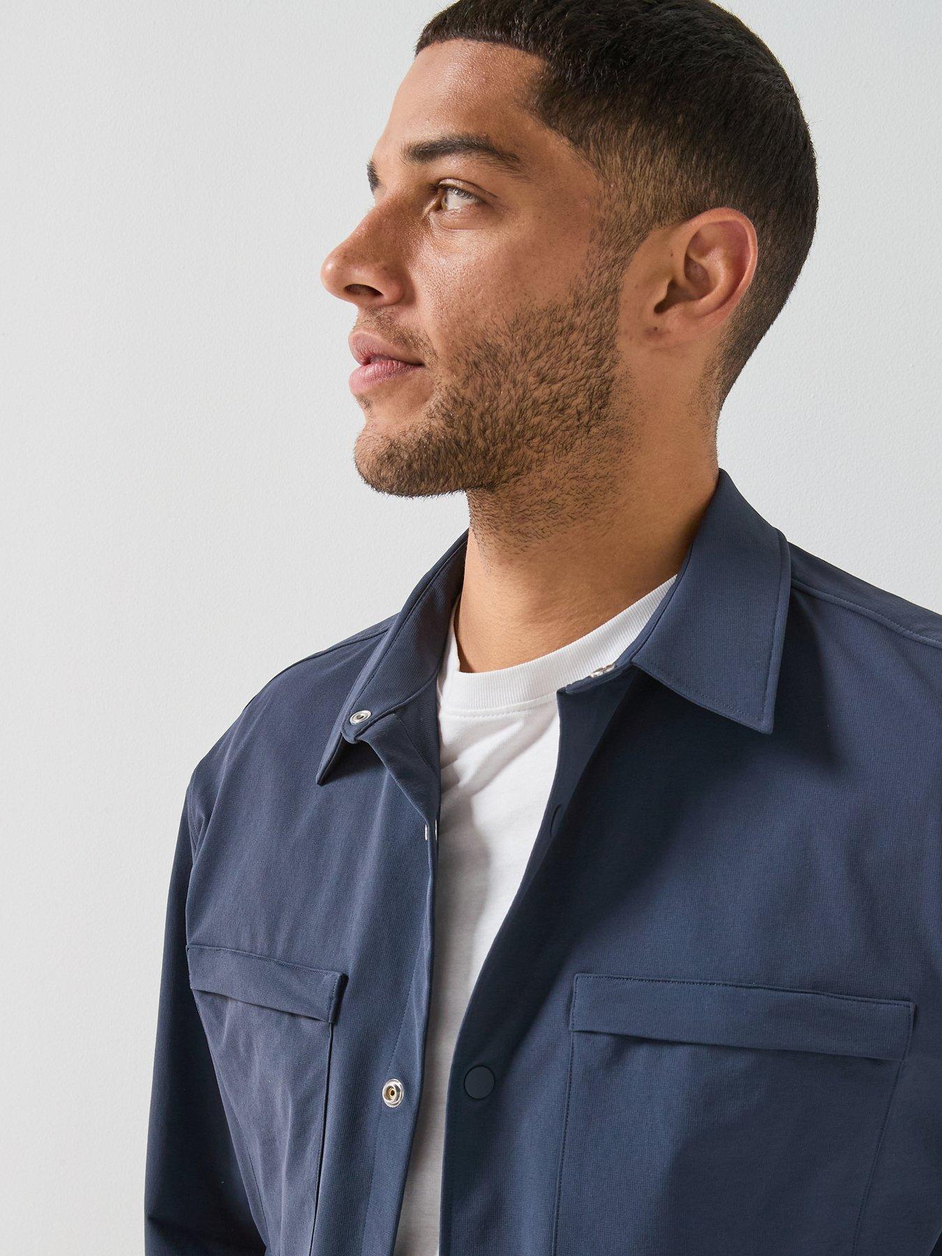  image of calvin-klein-tech-dobby-relaxed-fit-overshirt-blue