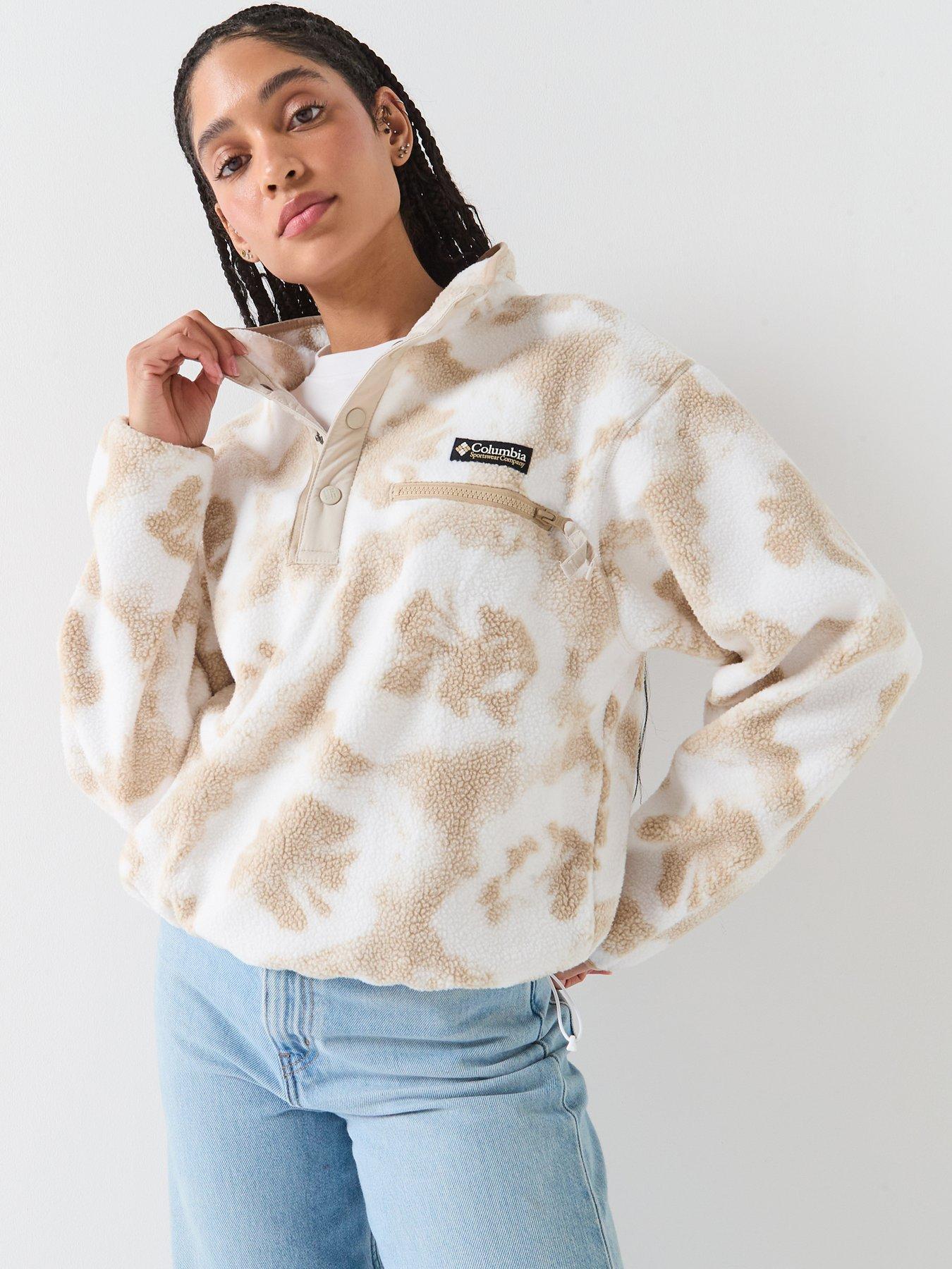 columbia-womens-helvetia-ii-printed-cropped-half-snap-fleece-beige