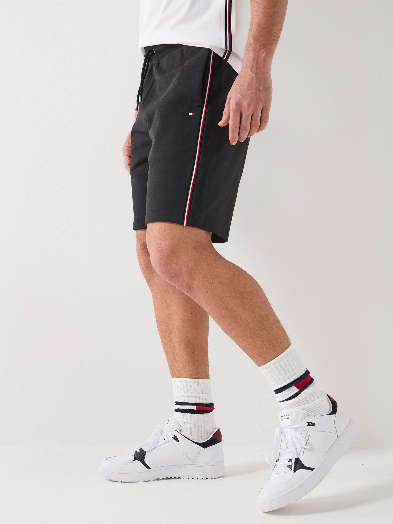 Tommy Hilfiger Global Stripe Seam Sweat Shorts - Black