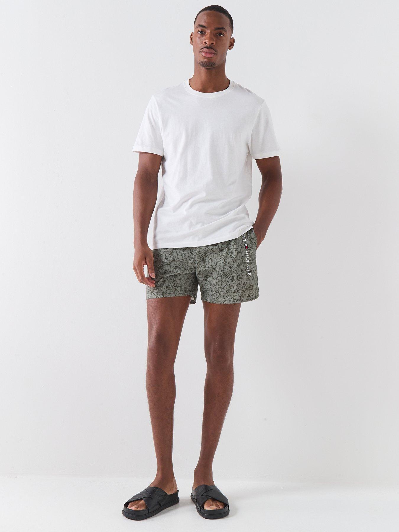 Image 3 of 4 of Tommy Hilfiger Printed Linear Side Logo Medium Swim Shorts - Green