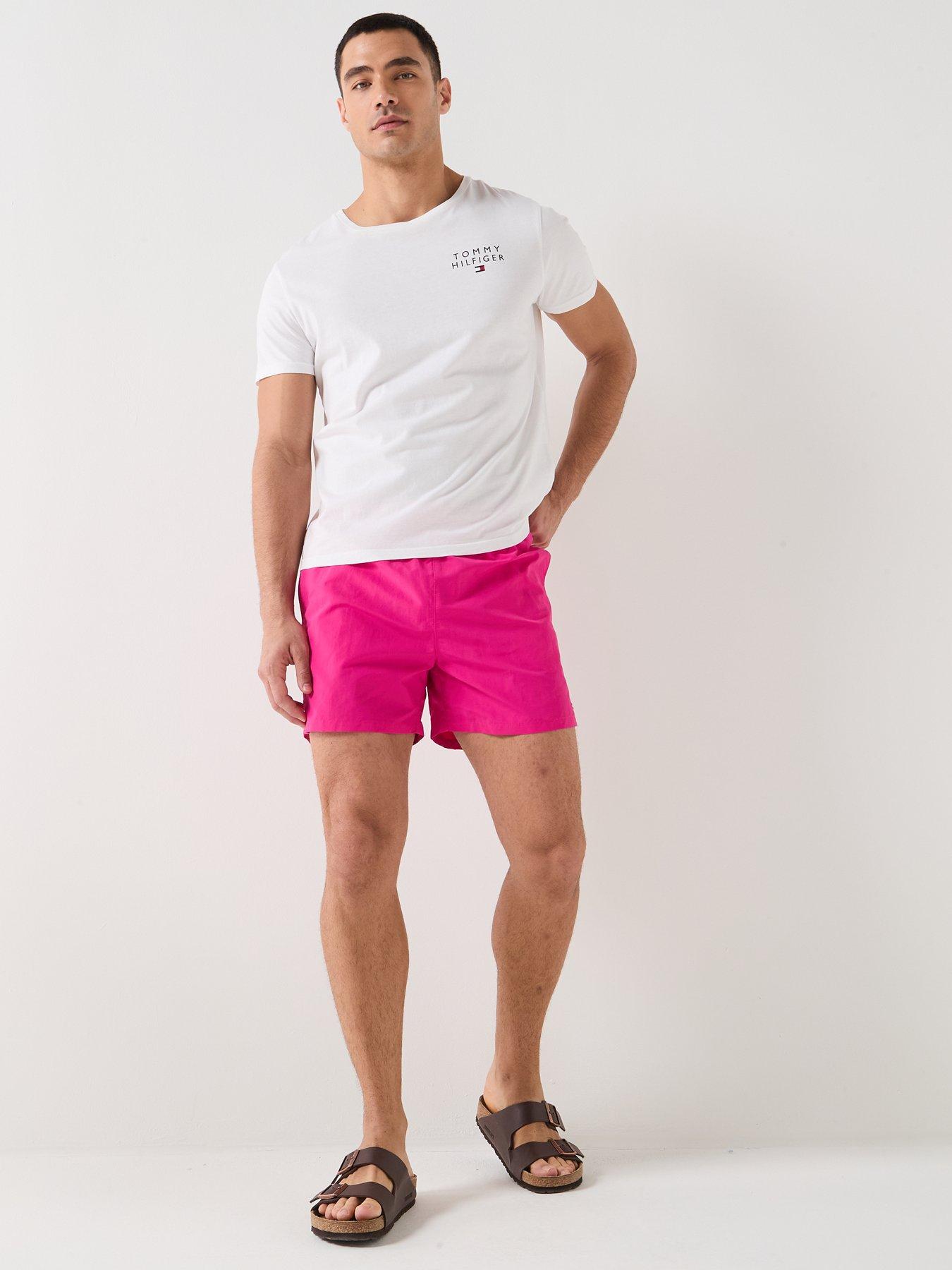 Image 3 of 5 of Tommy Hilfiger Essential Small Flag Medium Swim Shorts - Pink