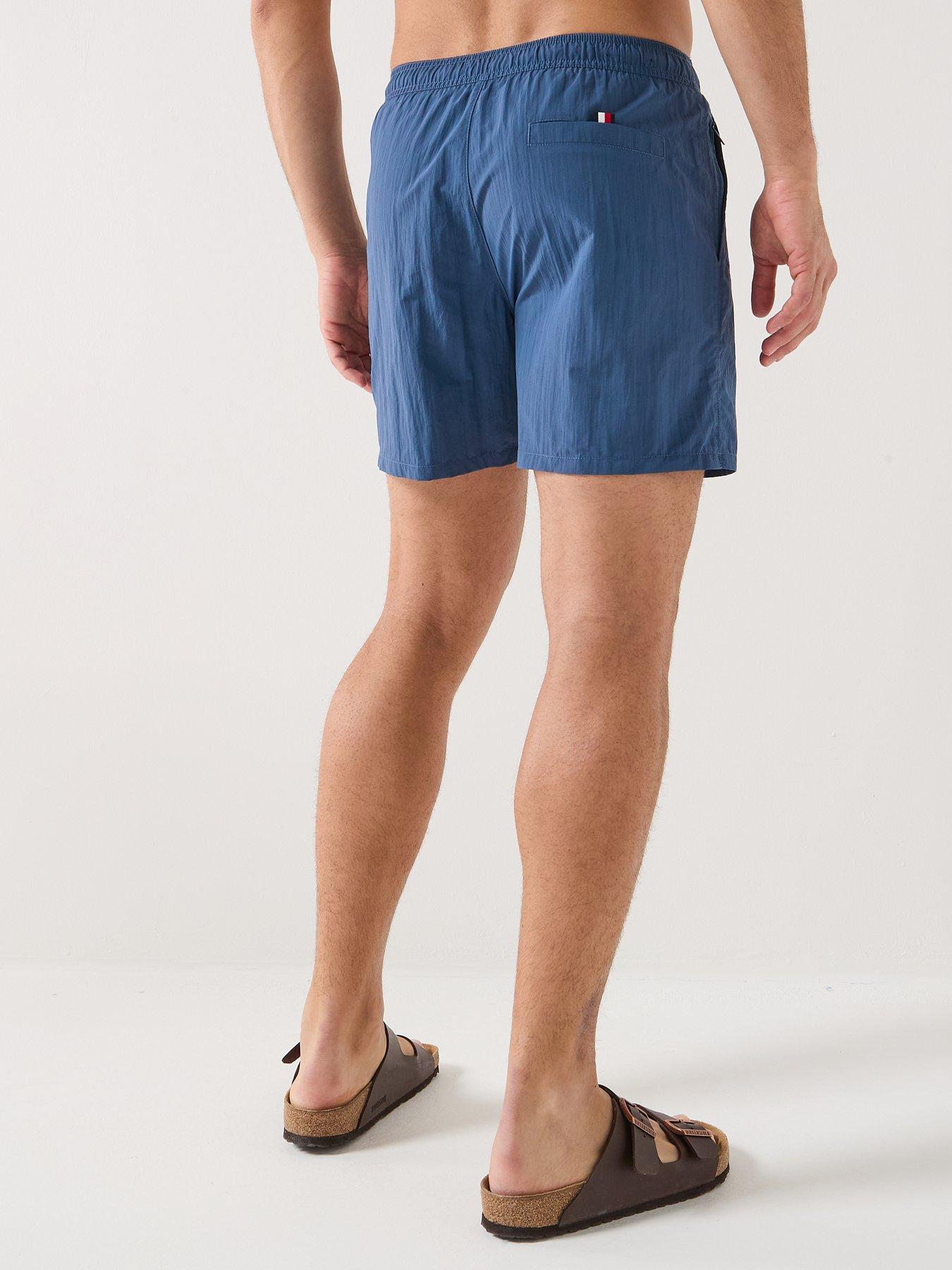 Image 2 of 6 of Tommy Hilfiger Side Linear Logo Swimshorts - Blue