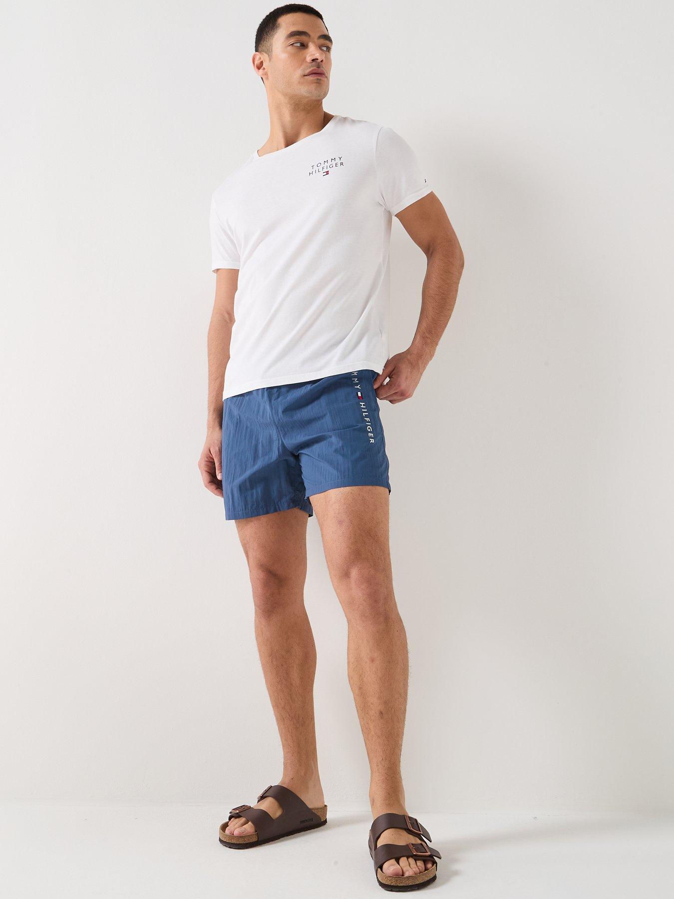 Image 3 of 6 of Tommy Hilfiger Side Linear Logo Swimshorts - Blue