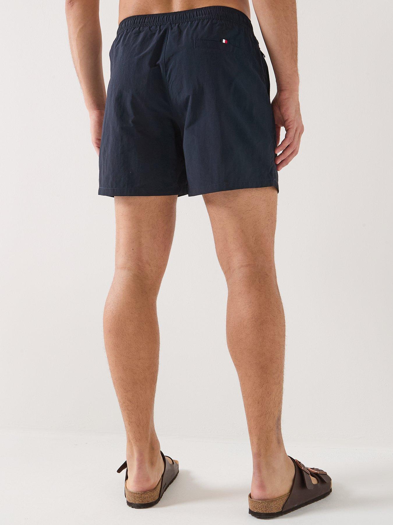 stillFront image of tommy-hilfiger-side-linear-logo-swimshorts-navy