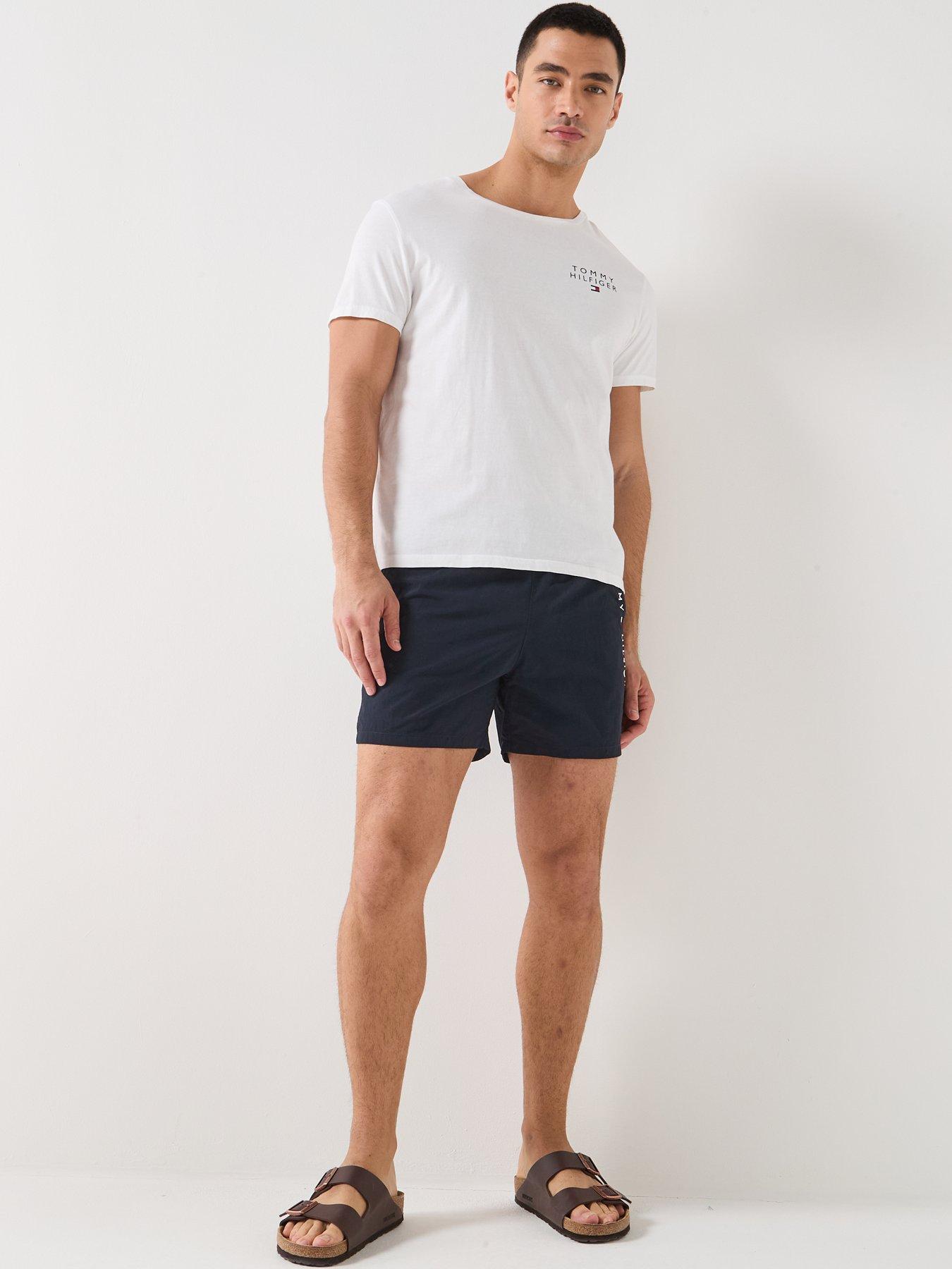  image of tommy-hilfiger-side-linear-logo-swimshorts-navy