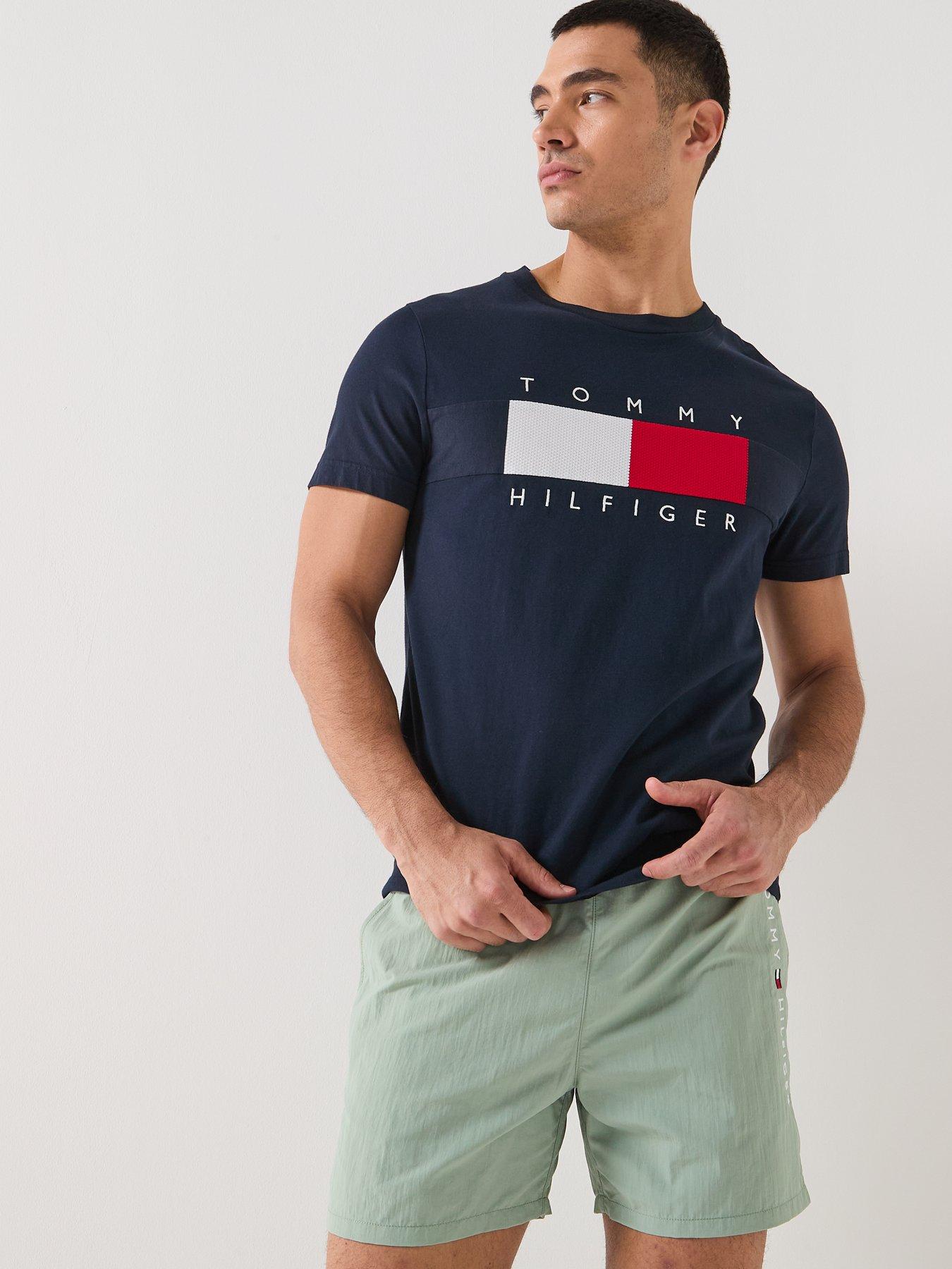  image of tommy-hilfiger-side-linear-logo-swimshorts-light-green