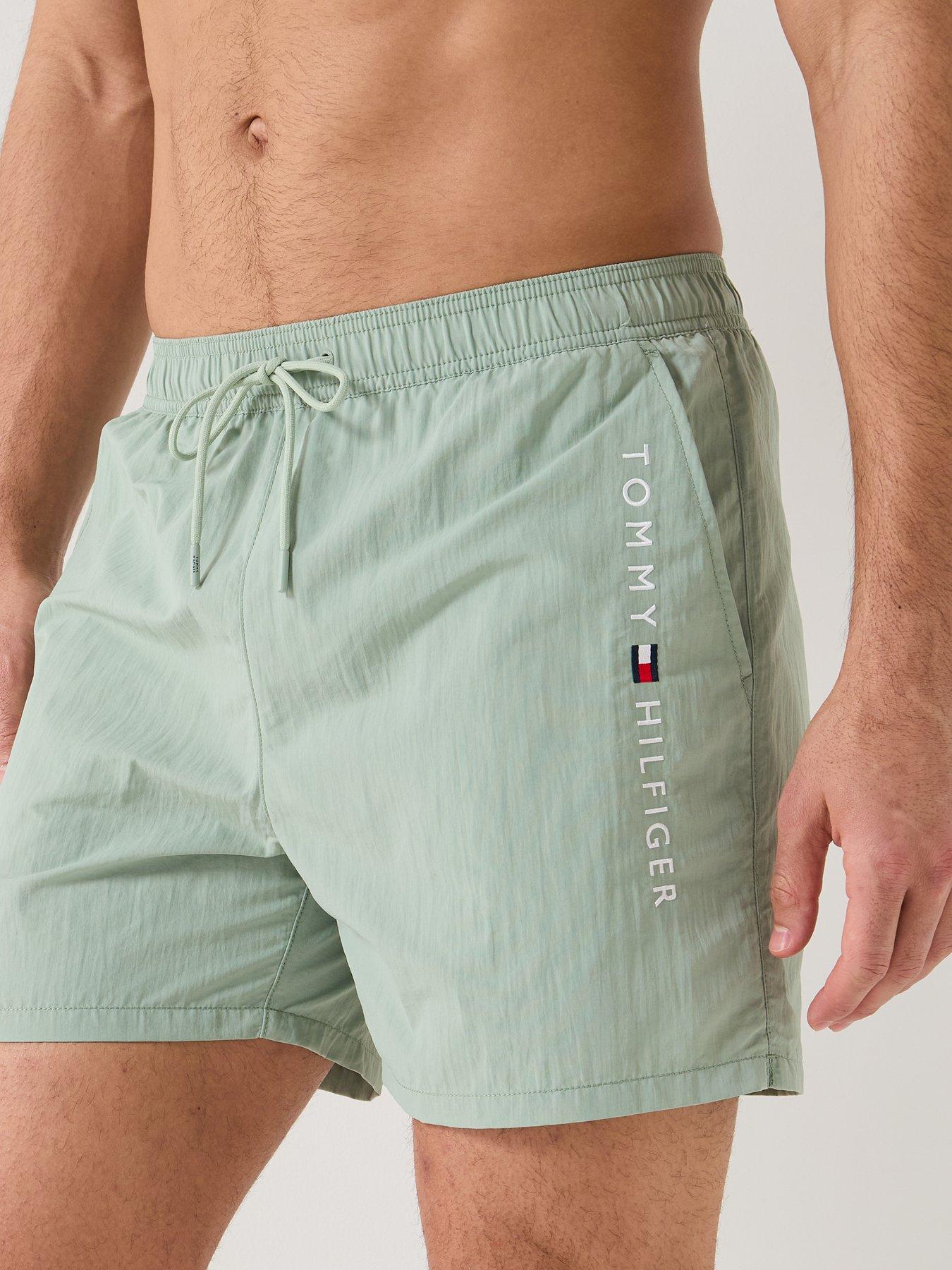  image of tommy-hilfiger-side-linear-logo-swimshorts-light-green