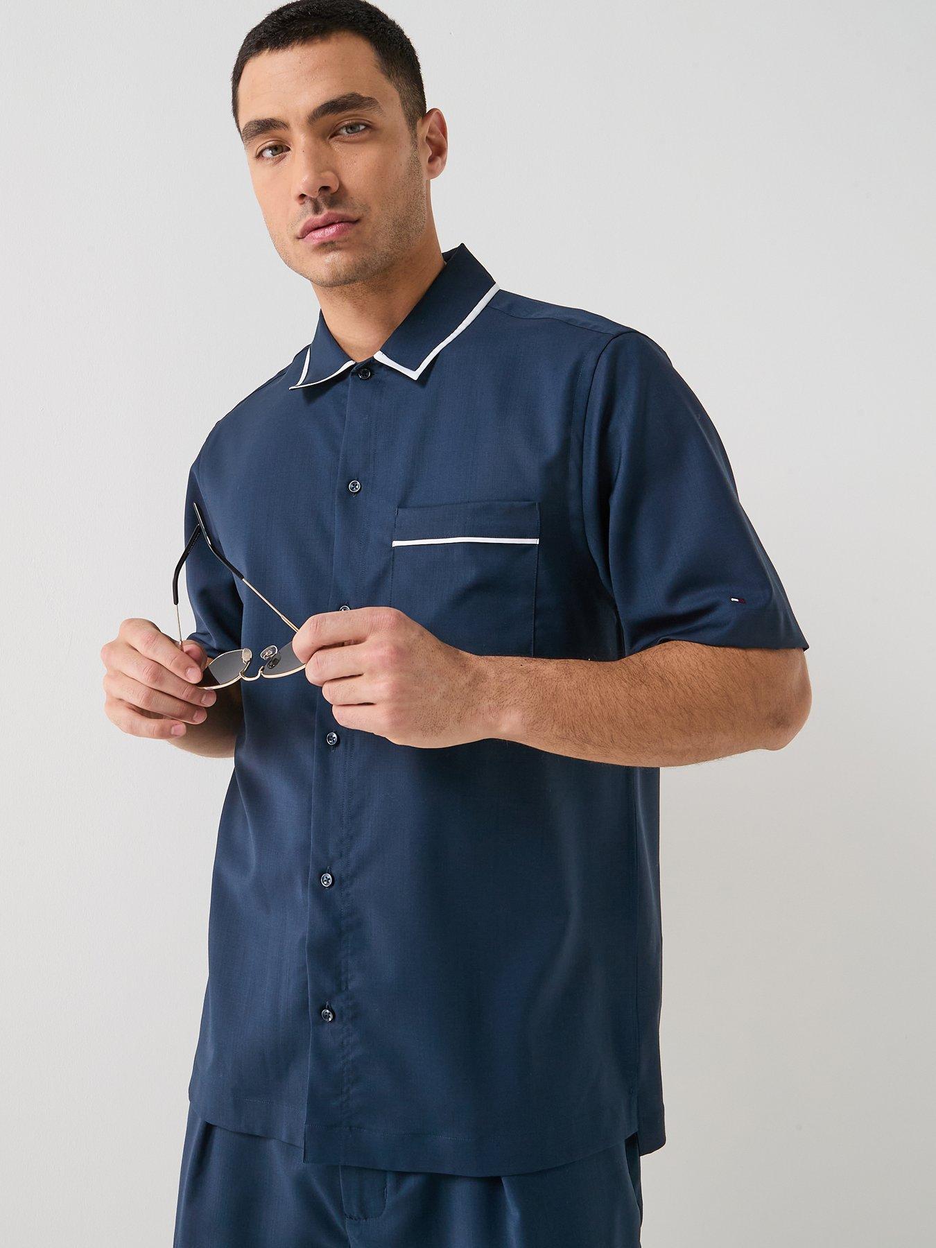 Tommy Hilfiger New York Collection Summer Wool Resort Short Sleeve Shirt - Navy