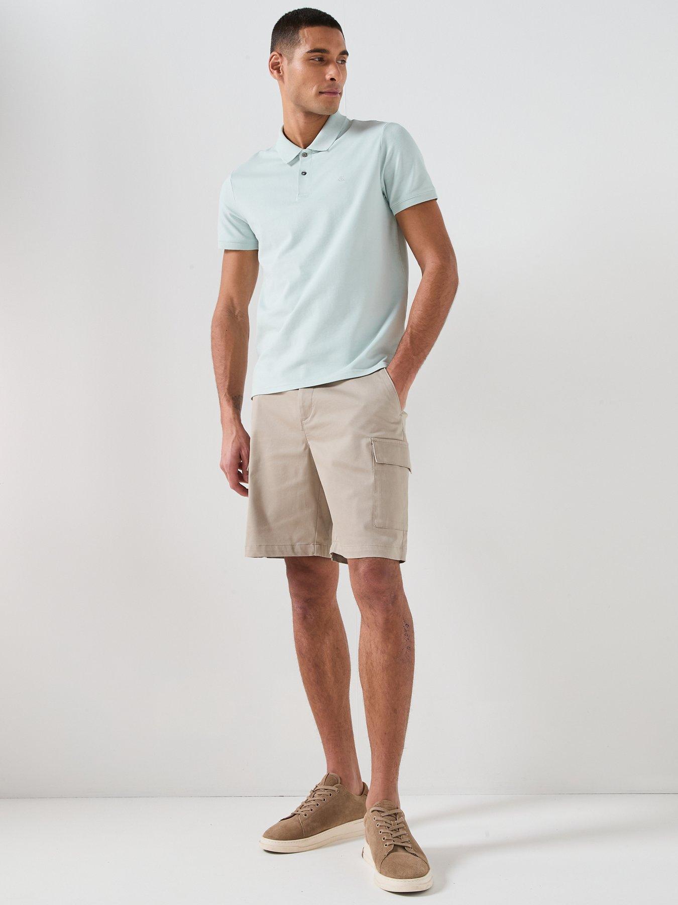 Image 3 of 6 of Calvin Klein Refined Stretch Cargo Shorts - Beige