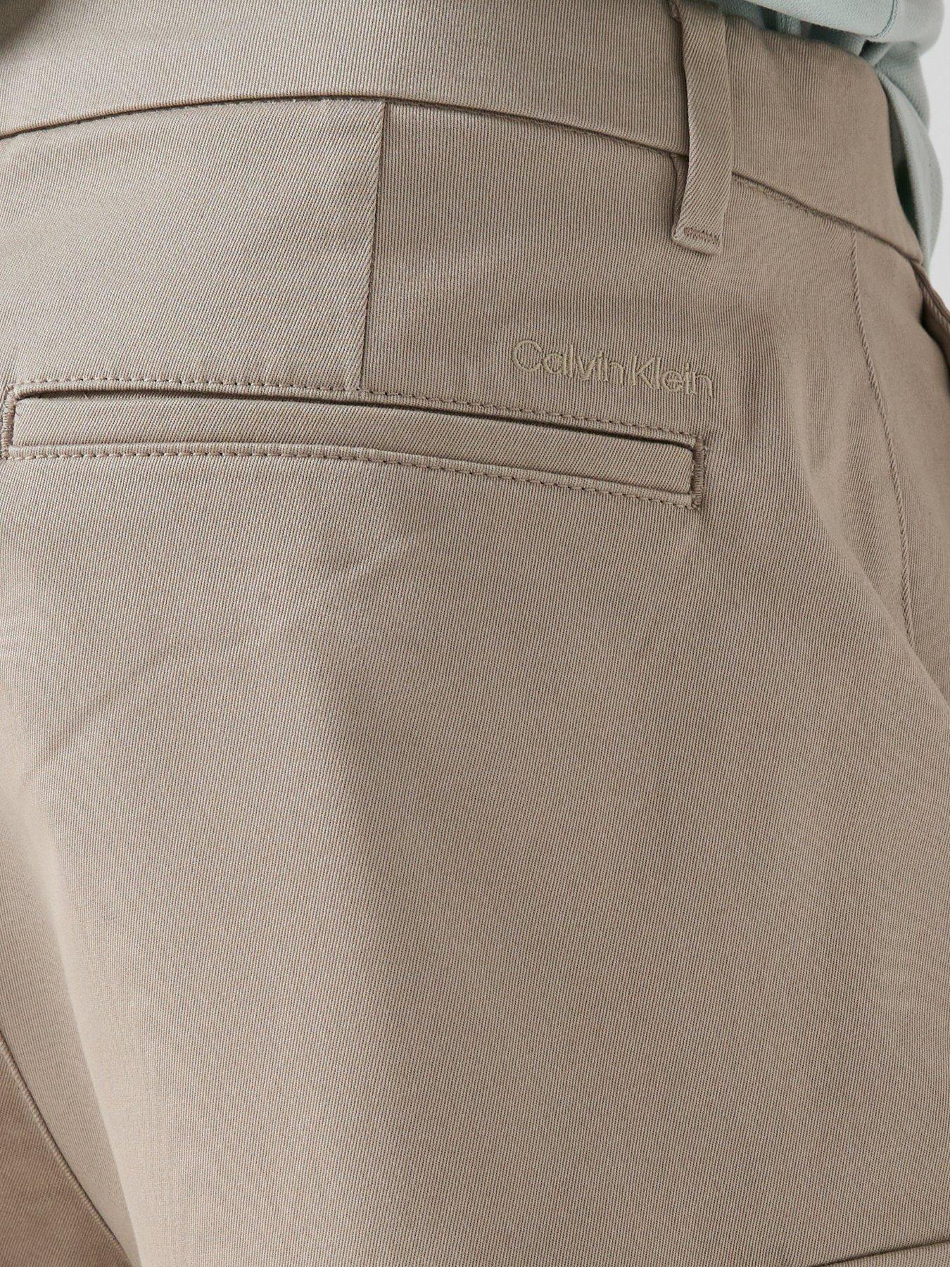 Image 4 of 6 of Calvin Klein Refined Stretch Cargo Shorts - Beige
