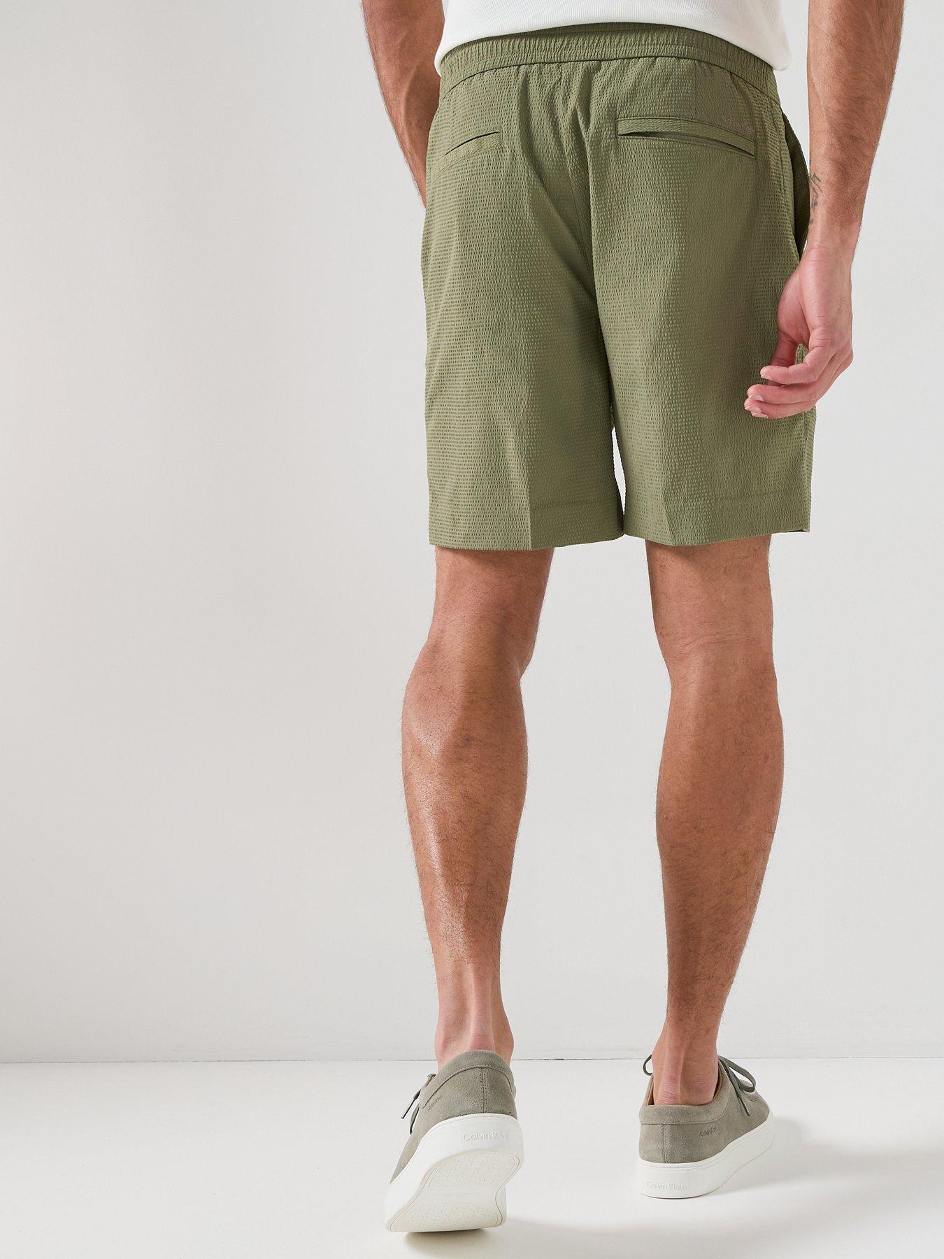 Image 2 of 6 of Calvin Klein Seersucker Shorts - Green