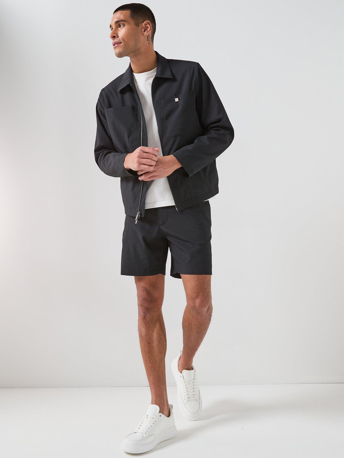 Image 3 of 6 of Calvin Klein Seersucker Shorts - Black
