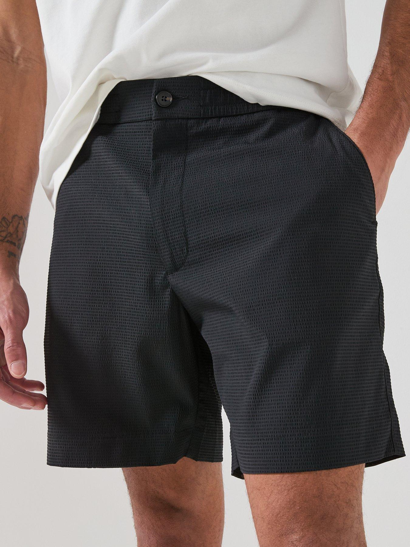 Image 4 of 6 of Calvin Klein Seersucker Shorts - Black