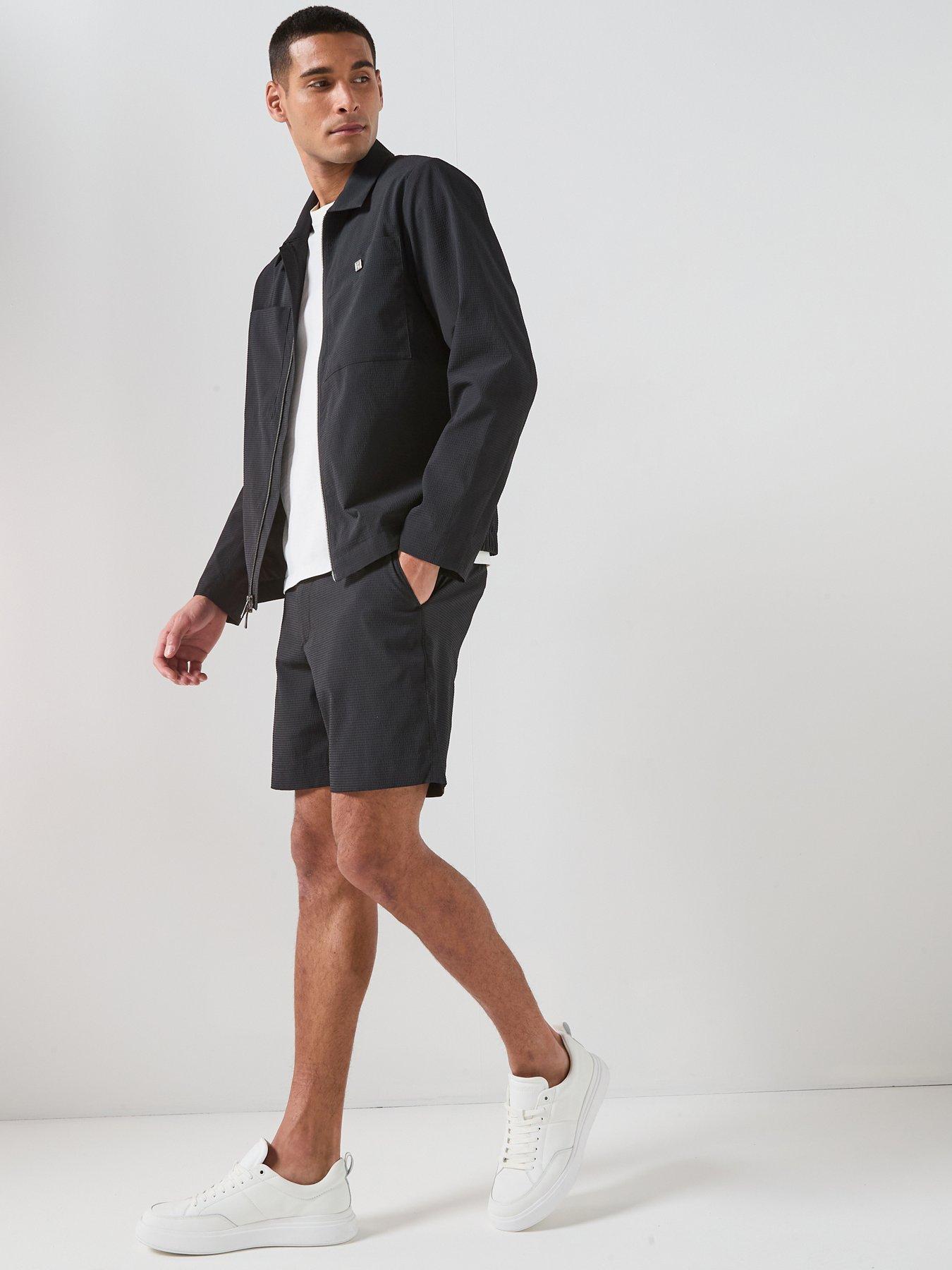Image 6 of 6 of Calvin Klein Seersucker Shorts - Black