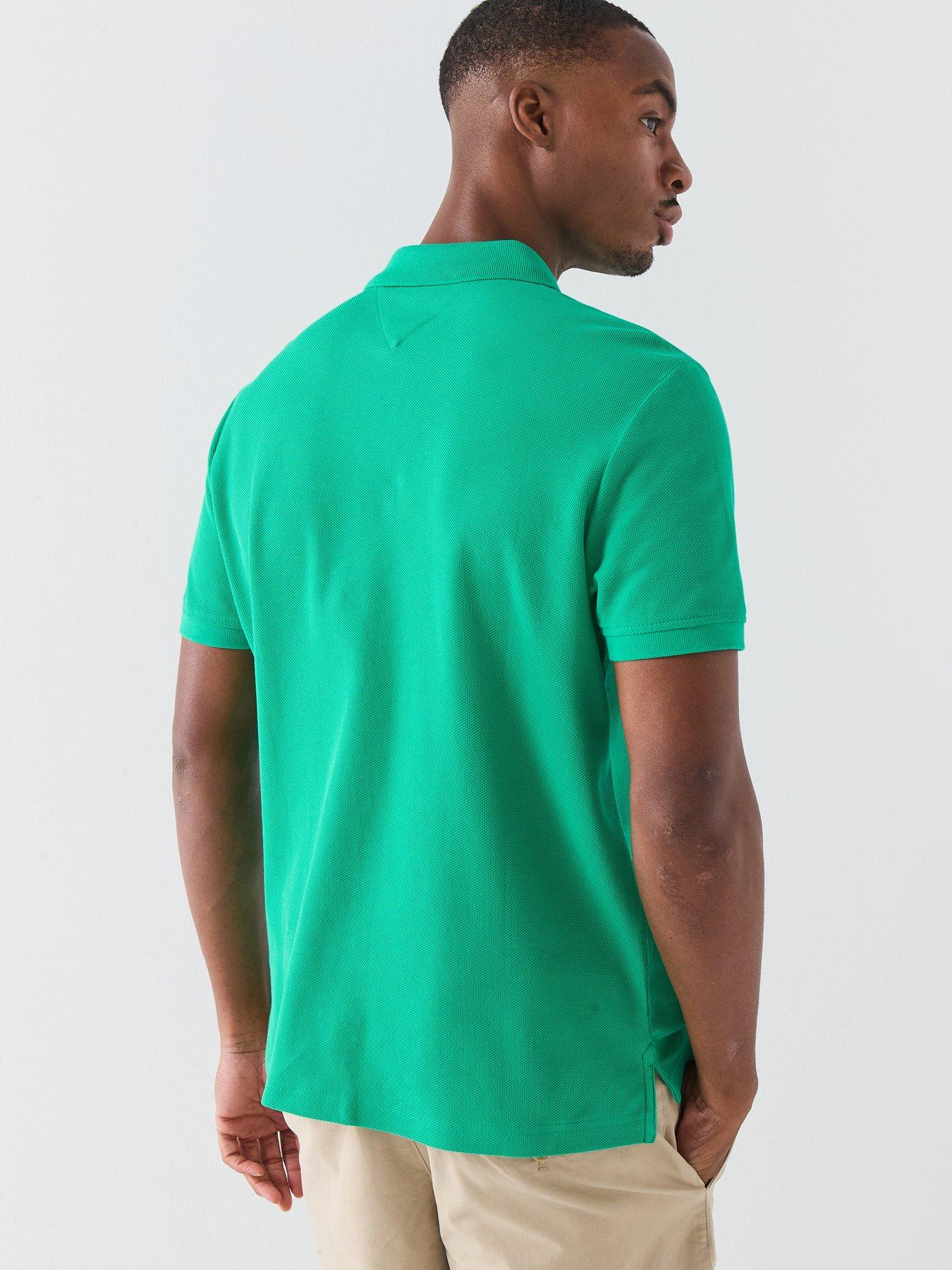 Image 2 of 4 of Tommy Hilfiger Mono Script Logo Polo Shirt - Green