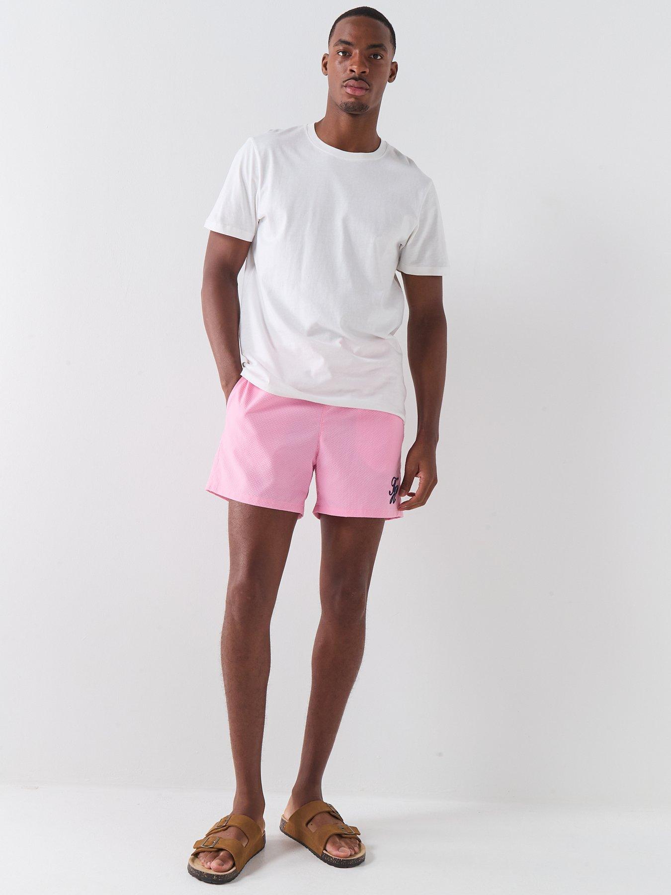 Image 6 of 6 of Tommy Hilfiger Mono Script Ithaca Medium Swim Shorts - Pink