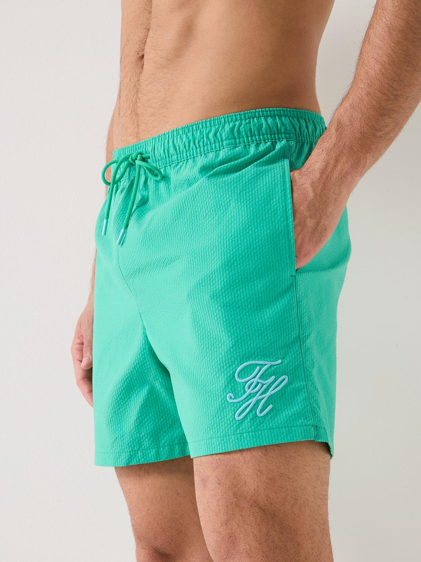 Image 4 of 6 of Tommy Hilfiger Mono Script Ithaca Medium Swim Shorts - Light Green