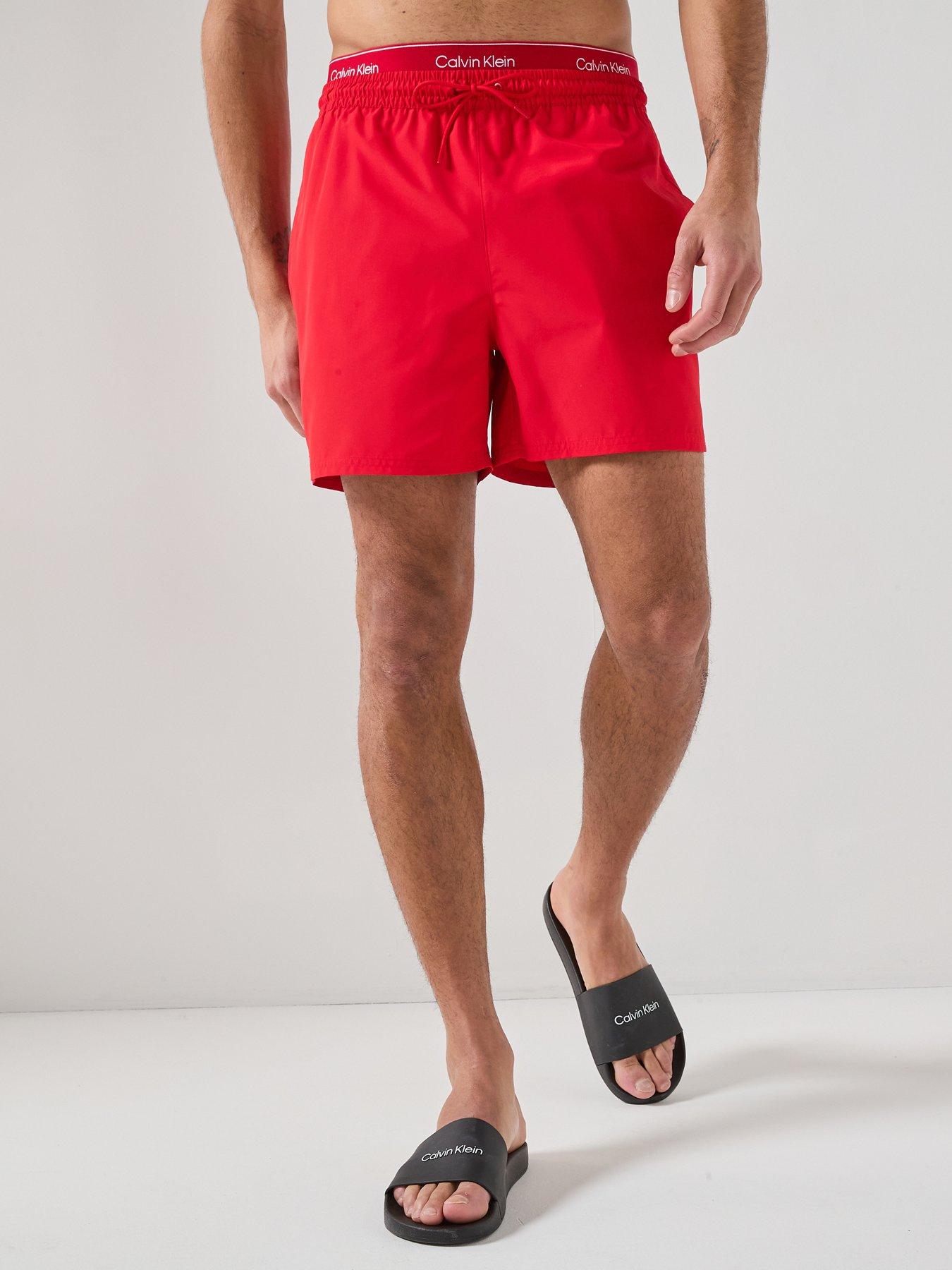 calvin-klein-essential-double-waistband-medium-swim-shorts-red