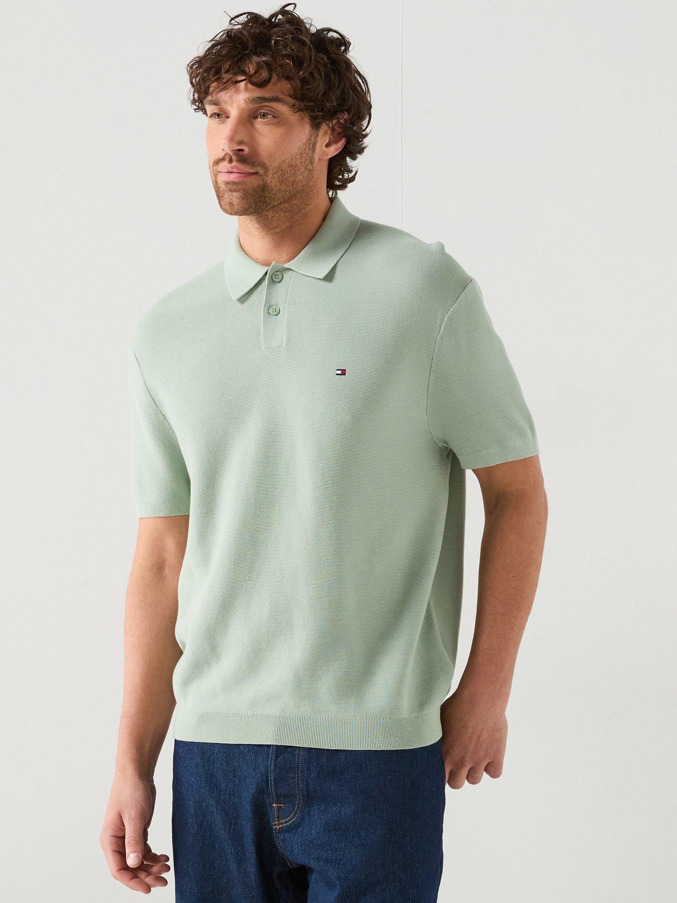  image of tommy-hilfiger-cool-touch-structured-knitted-polo-green