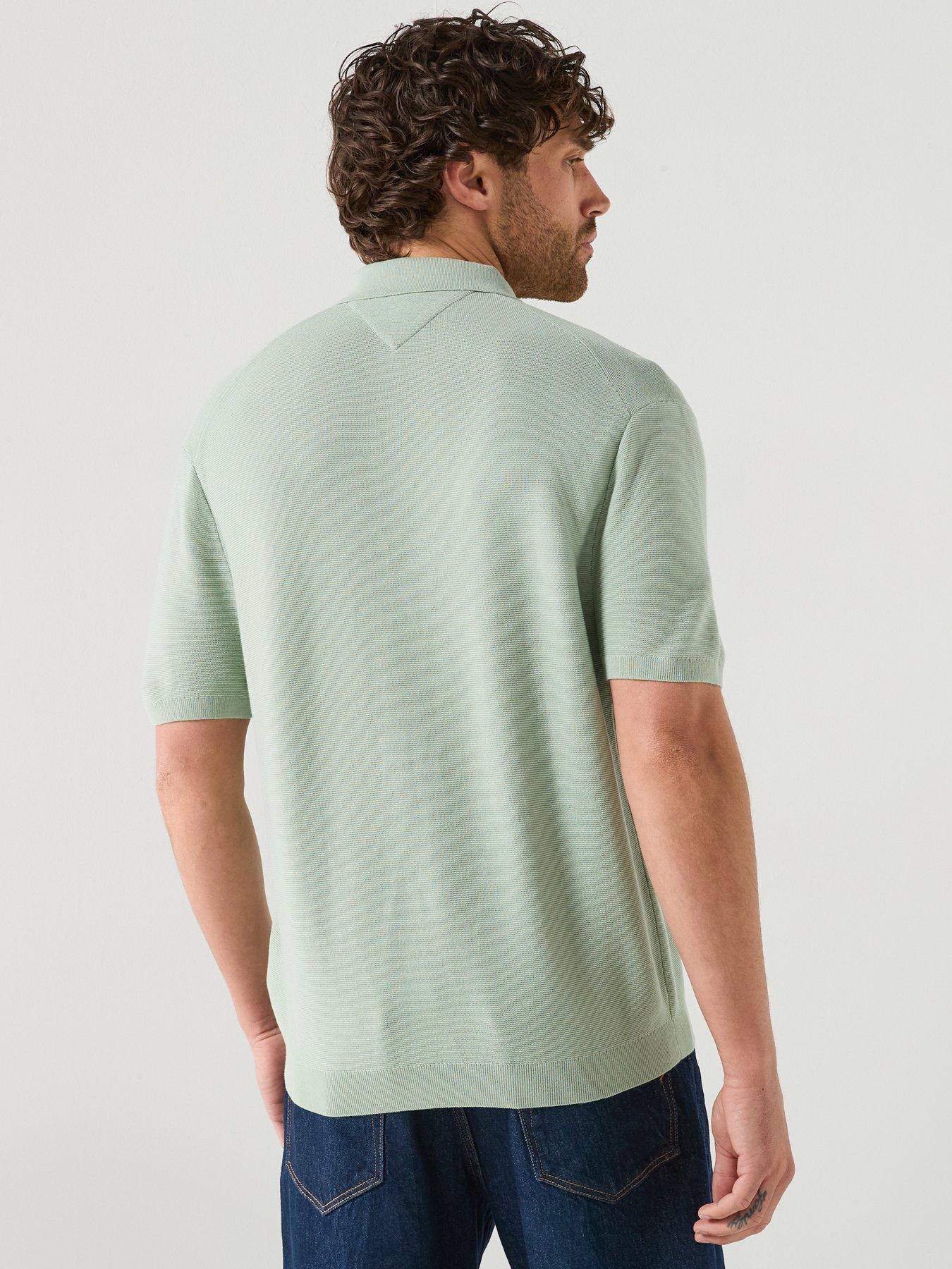  image of tommy-hilfiger-cool-touch-structured-knitted-polo-green