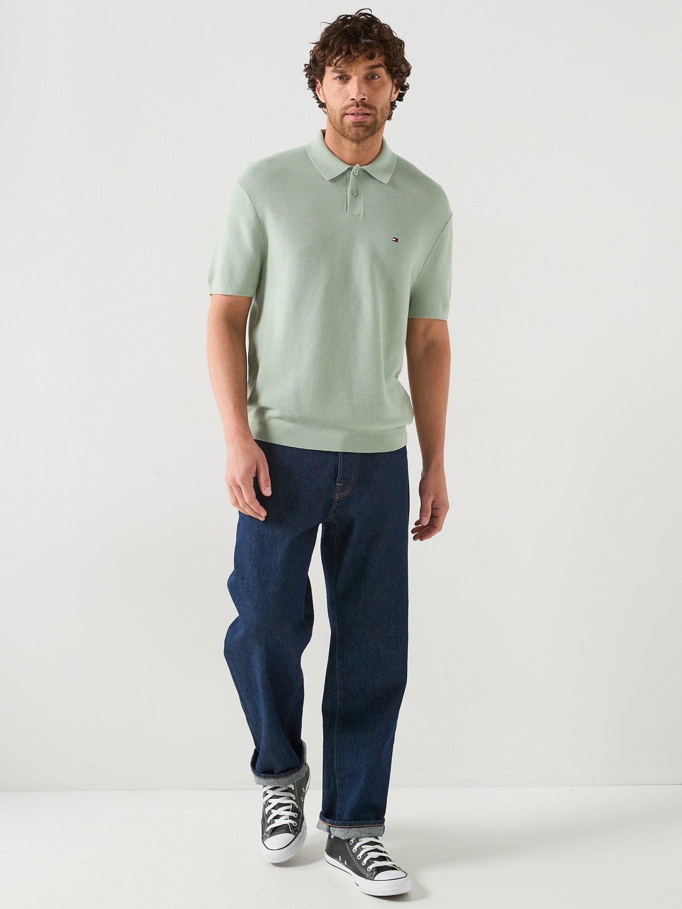  image of tommy-hilfiger-cool-touch-structured-knitted-polo-green
