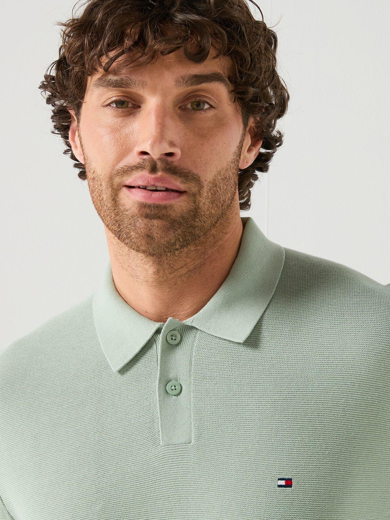  image of tommy-hilfiger-cool-touch-structured-knitted-polo-green
