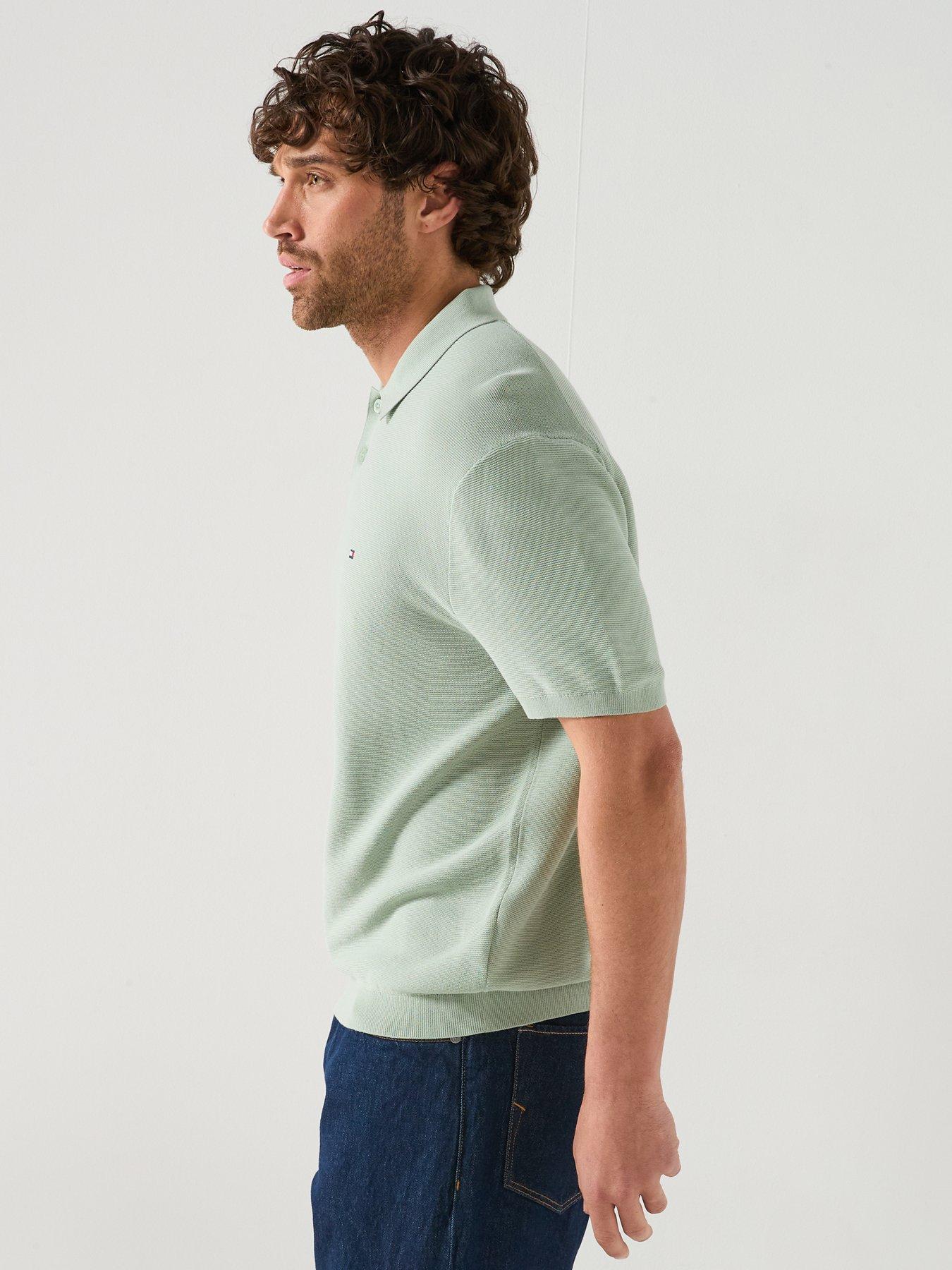 image of tommy-hilfiger-cool-touch-structured-knitted-polo-green