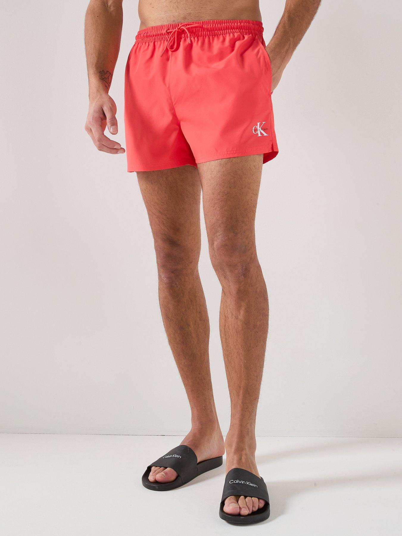 Calvin Klein Graphic Mono Logo Short Swim Shorts - Orange
