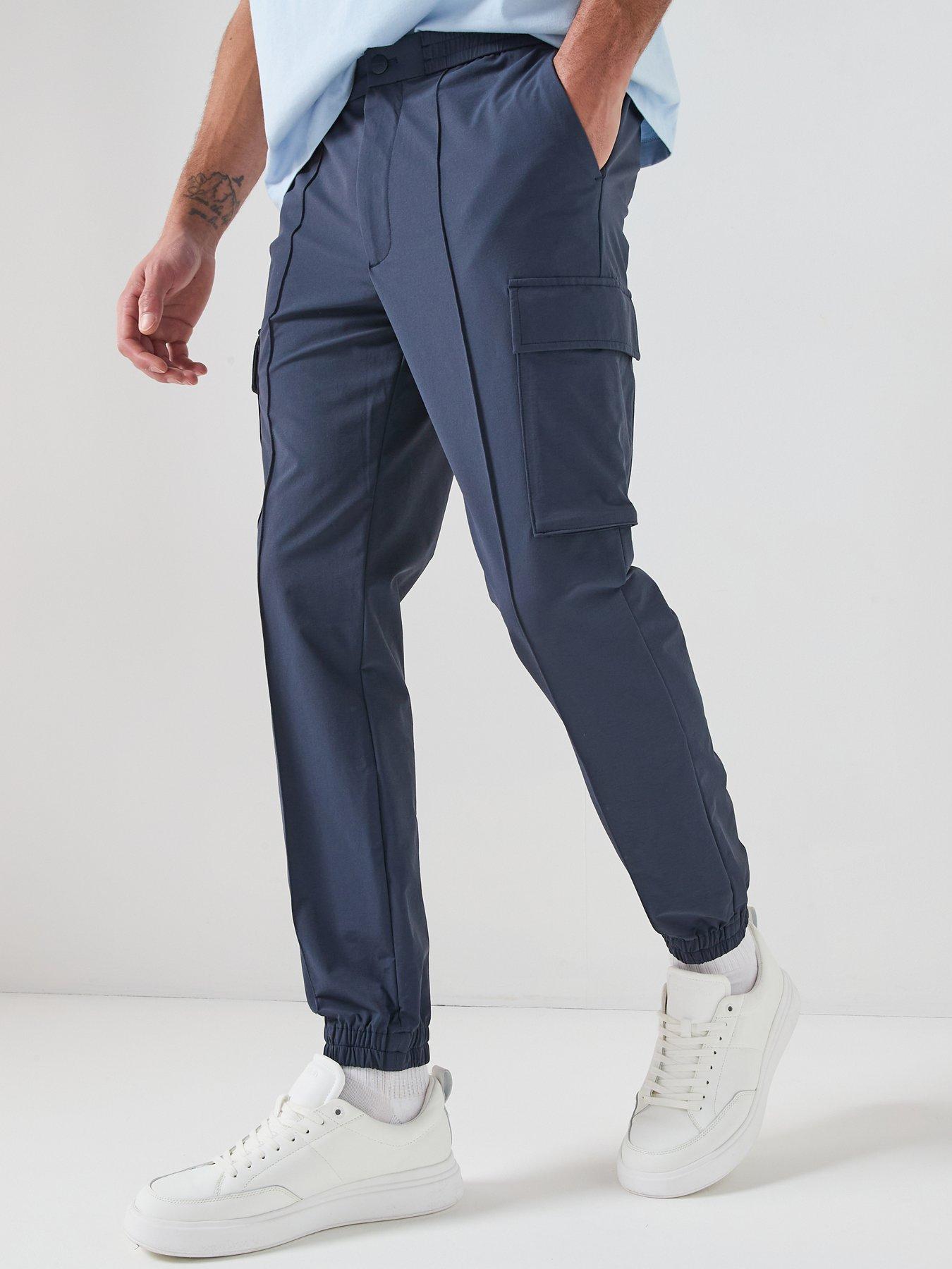 Image 1 of 6 of Calvin Klein Tech Dobby Cargo Pants - Blue