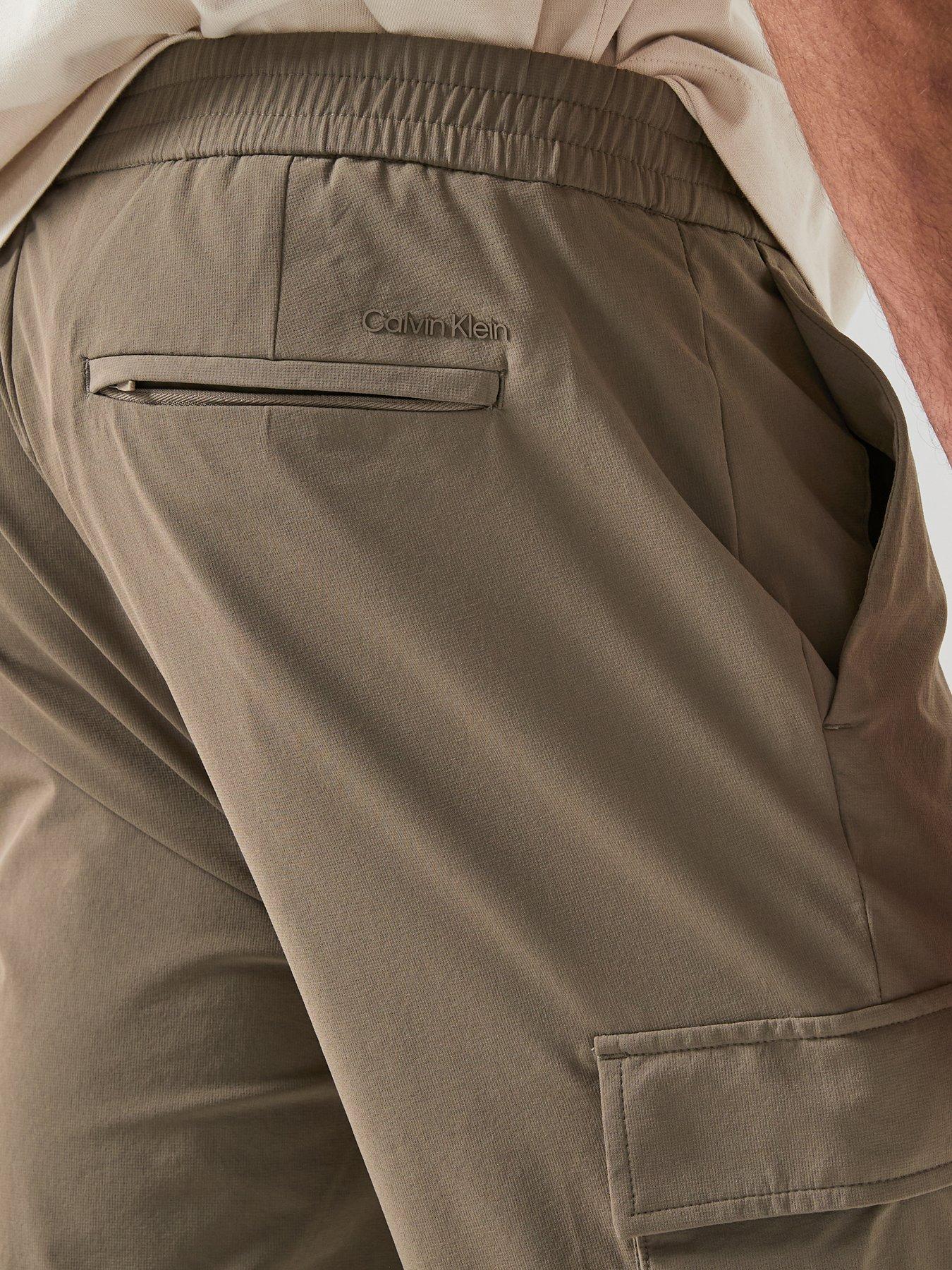  image of calvin-klein-tech-dobby-cargo-pants-beige