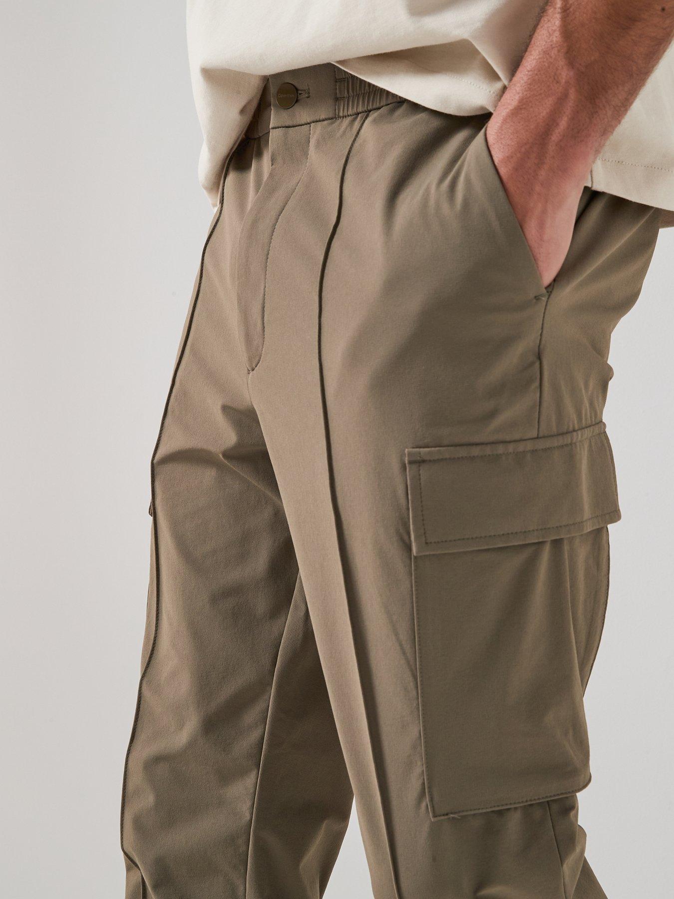  image of calvin-klein-tech-dobby-cargo-pants-beige