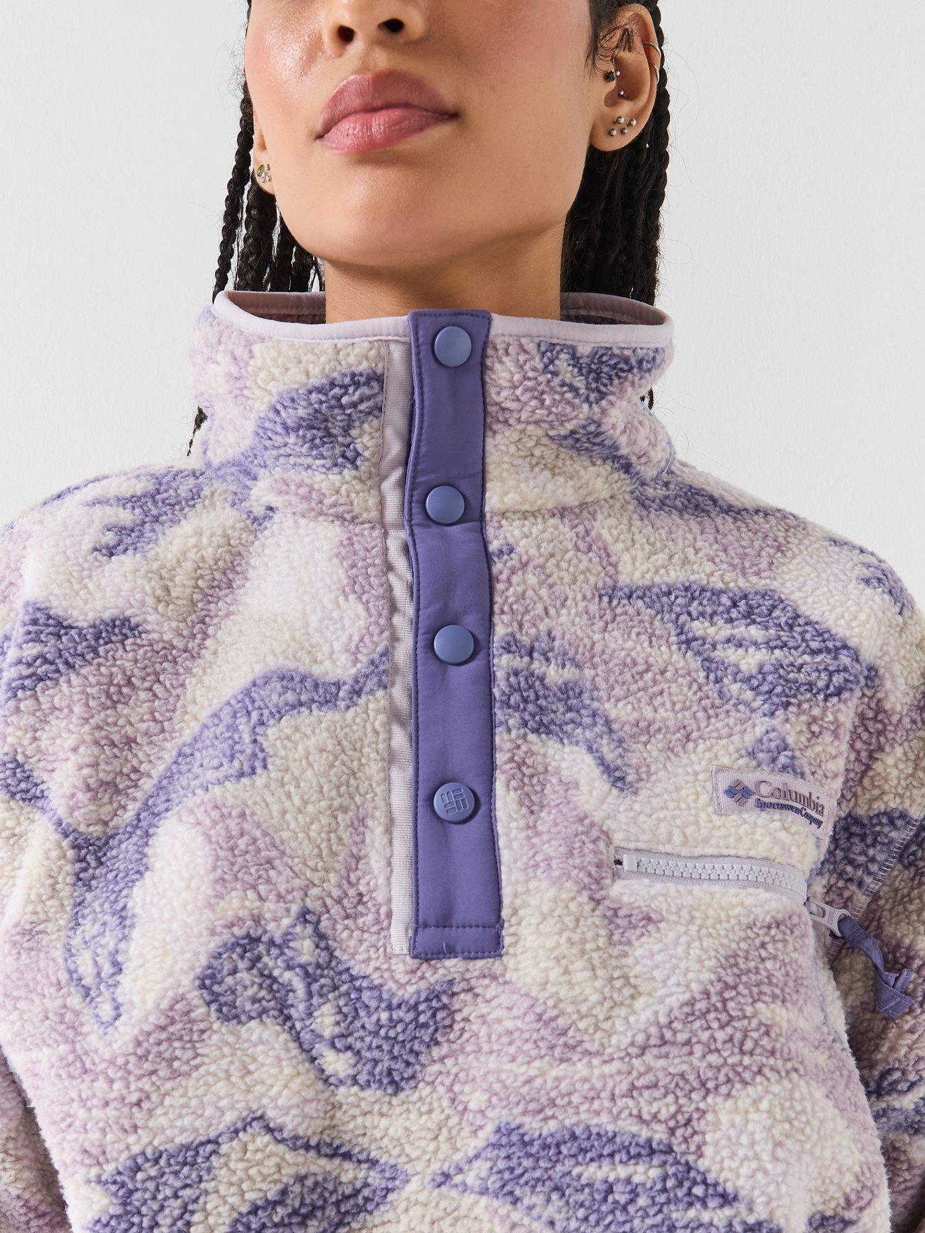 Image 4 of 5 of Columbia Womens Helvetia Ii Printed Cropped Half Snap Fleece - Purple