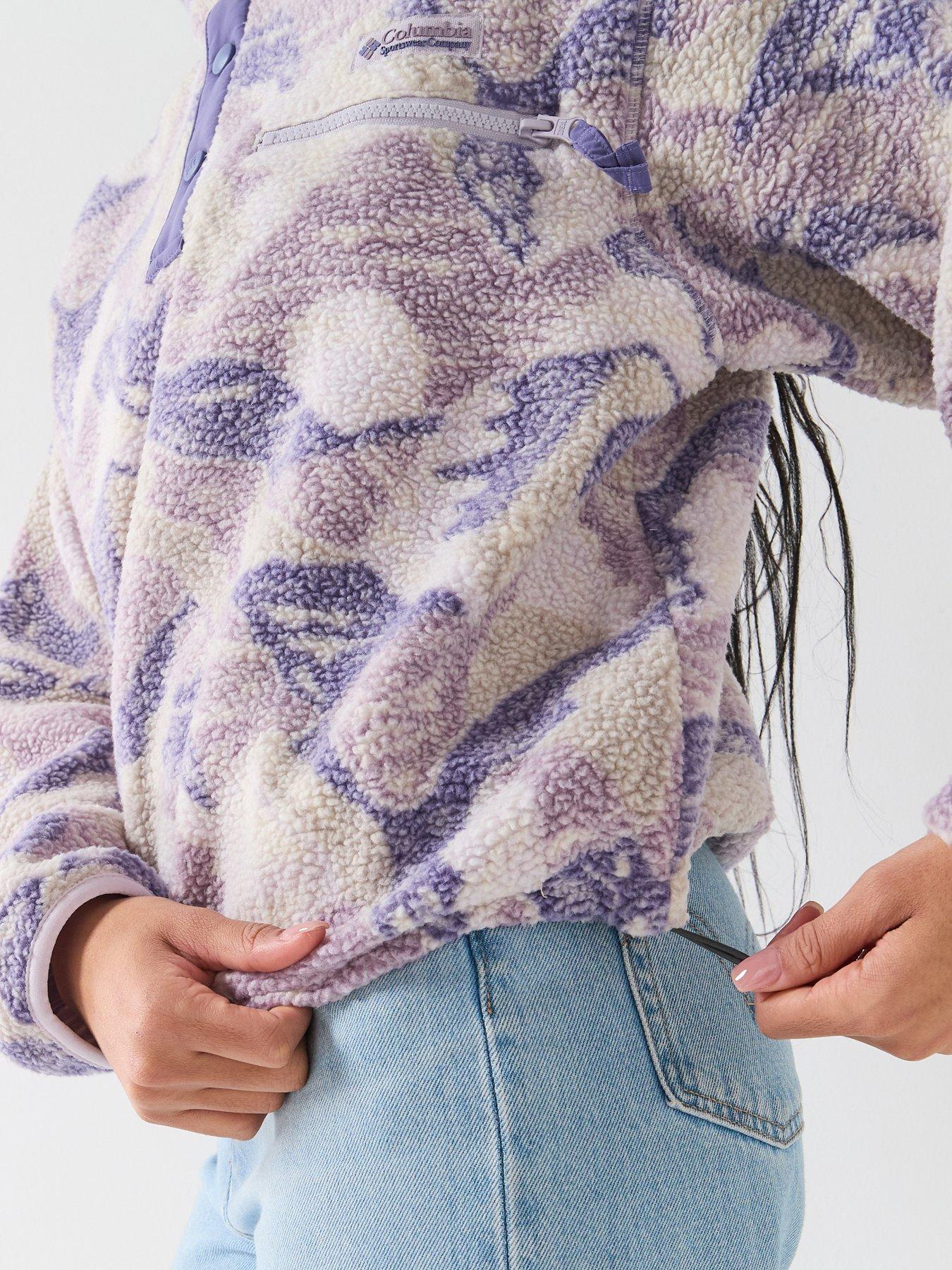 Image 5 of 5 of Columbia Womens Helvetia Ii Printed Cropped Half Snap Fleece - Purple