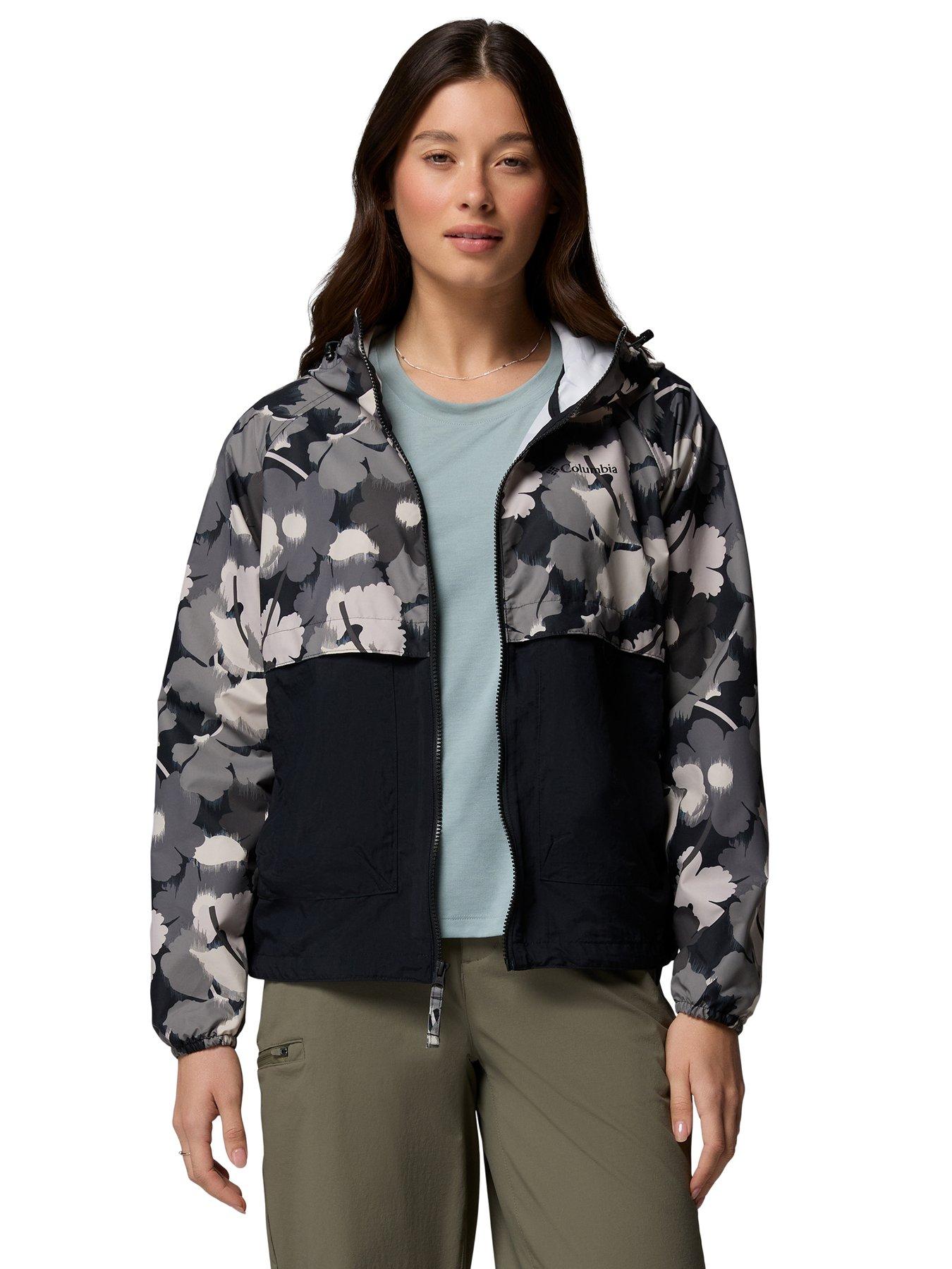 Columbia Womens Spire Valley Printed Windbreaker - Black