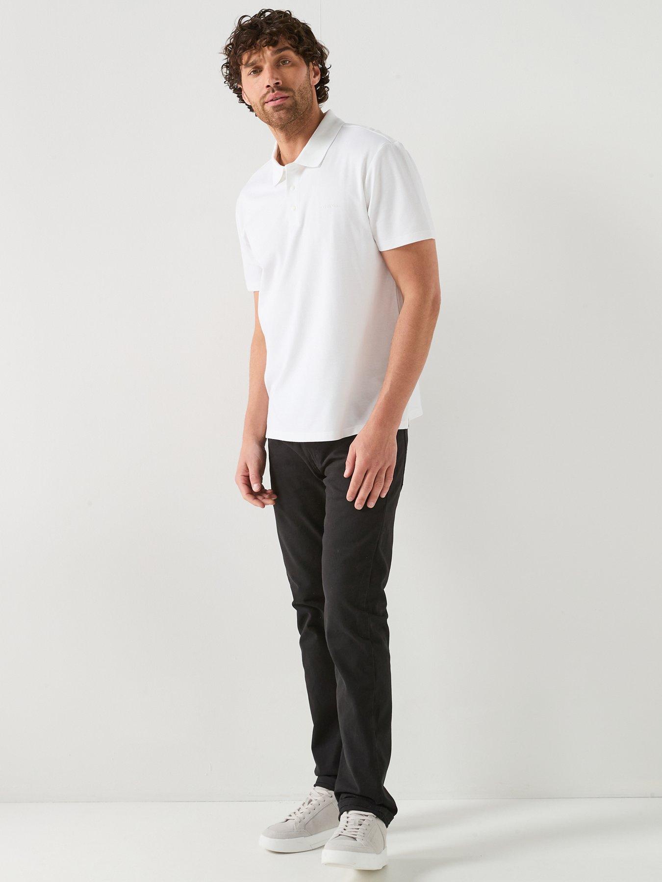  image of calvin-klein-tech-interlock-short-sleeve-polo-shirt-white