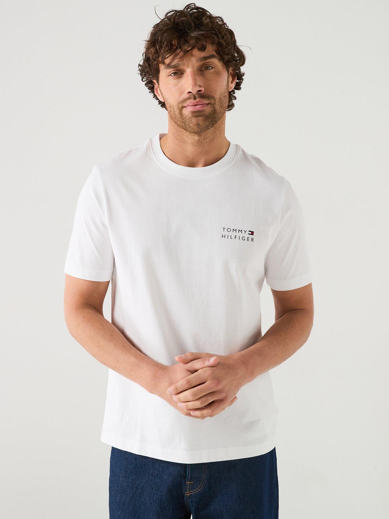 Tommy Hilfiger Embroidered Stacked Logo Back Print T-Shirt - White