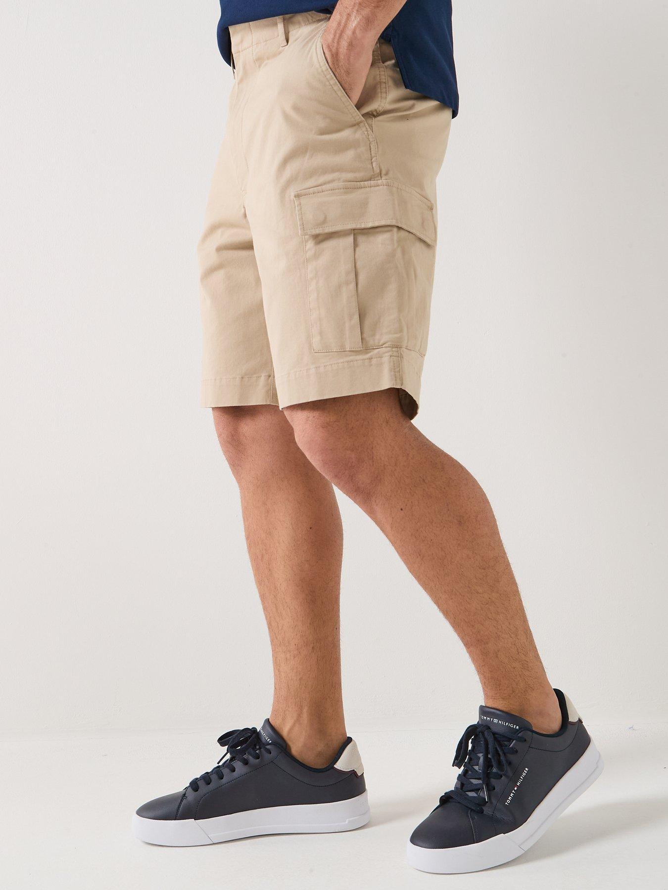 front image of tommy-hilfiger-river-cargo-shorts-light-beige