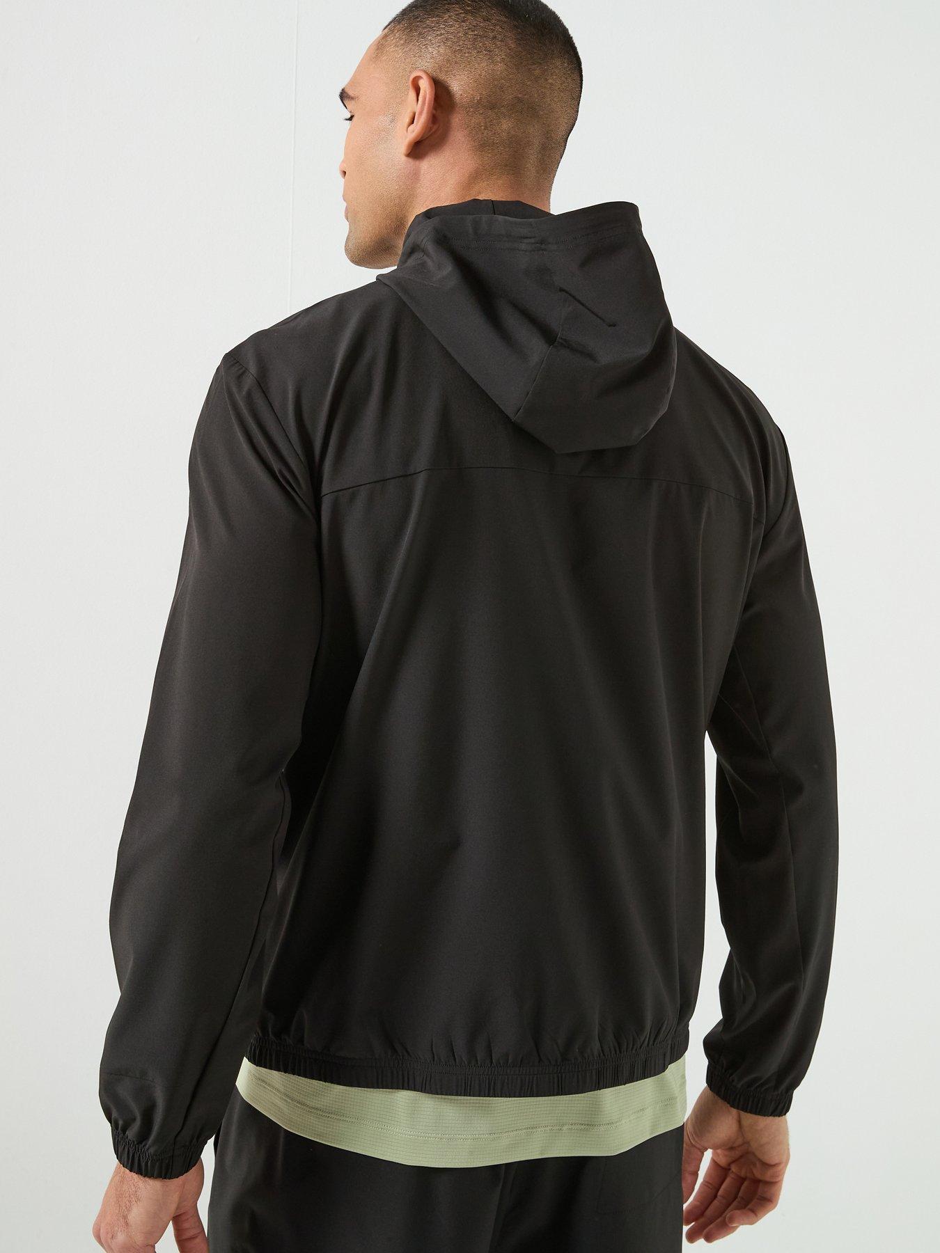 Calvin Klein Sport Work Out Icon Wind Lightweight Hooded Jacket - Black ...