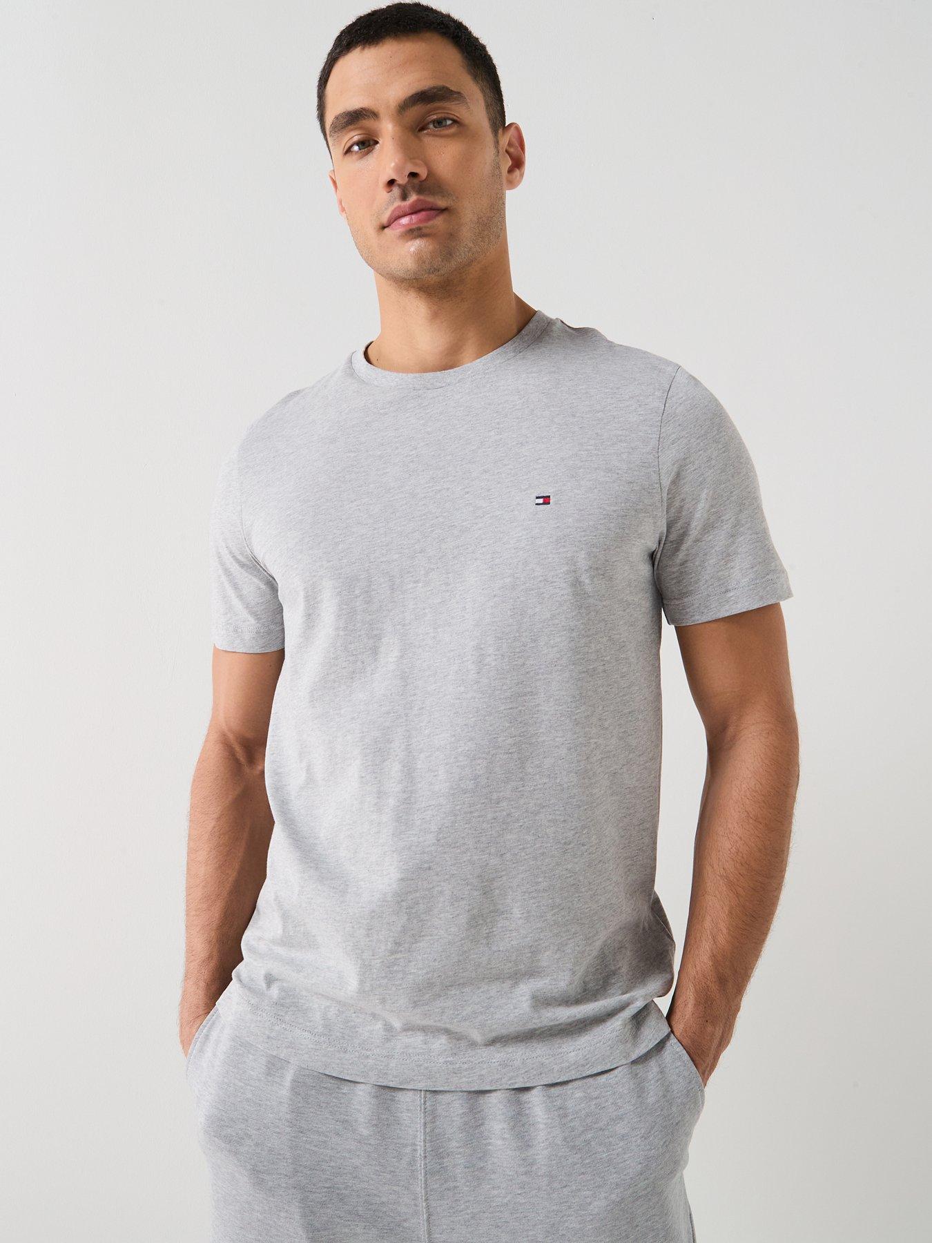 Tommy Hilfiger Regular Fit Essential Flag Logo T-Shirt - Grey