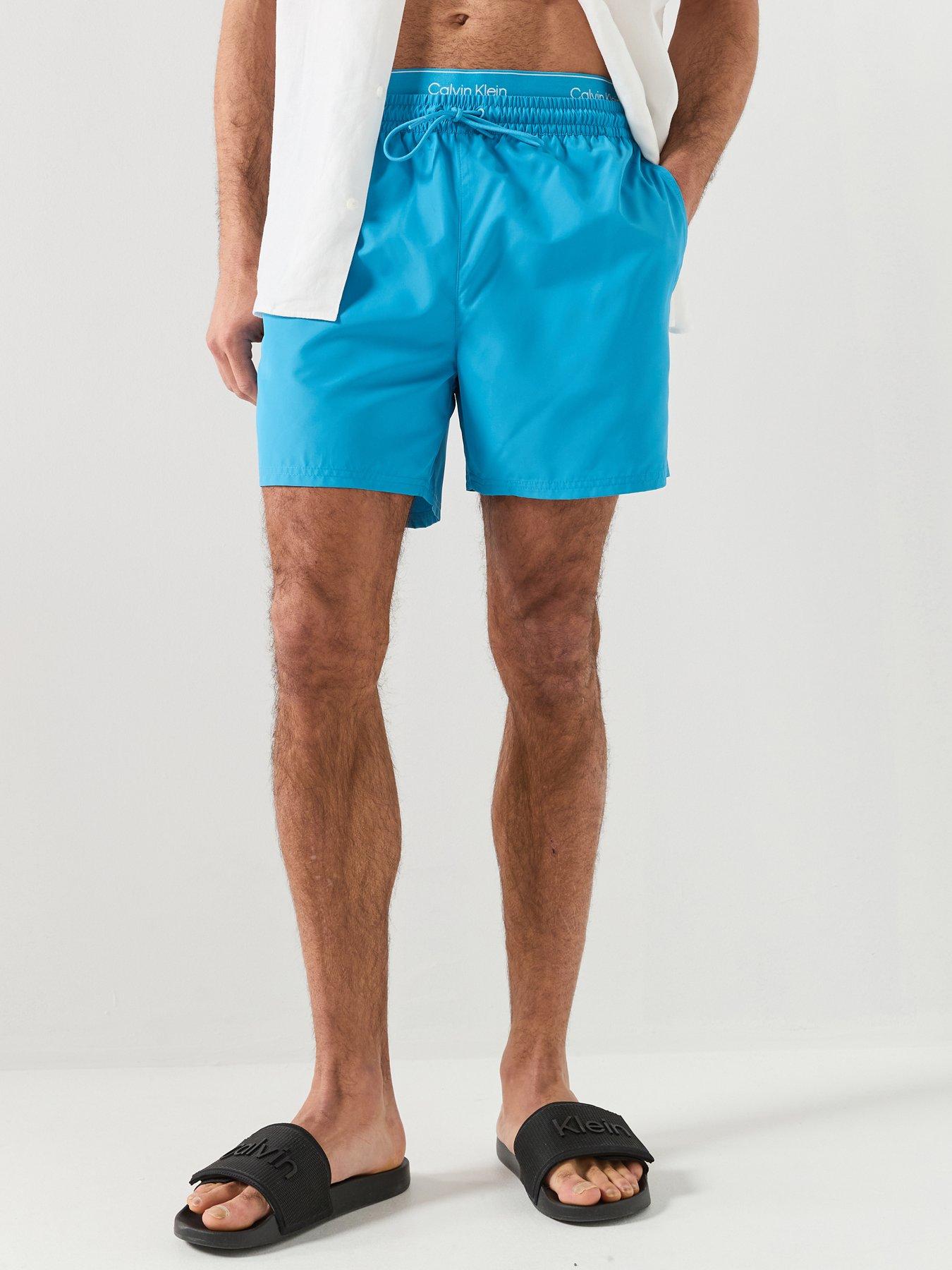 Calvin Klein Calvin Klein Essential Double Waistband Medium Swim Shorts - Blue