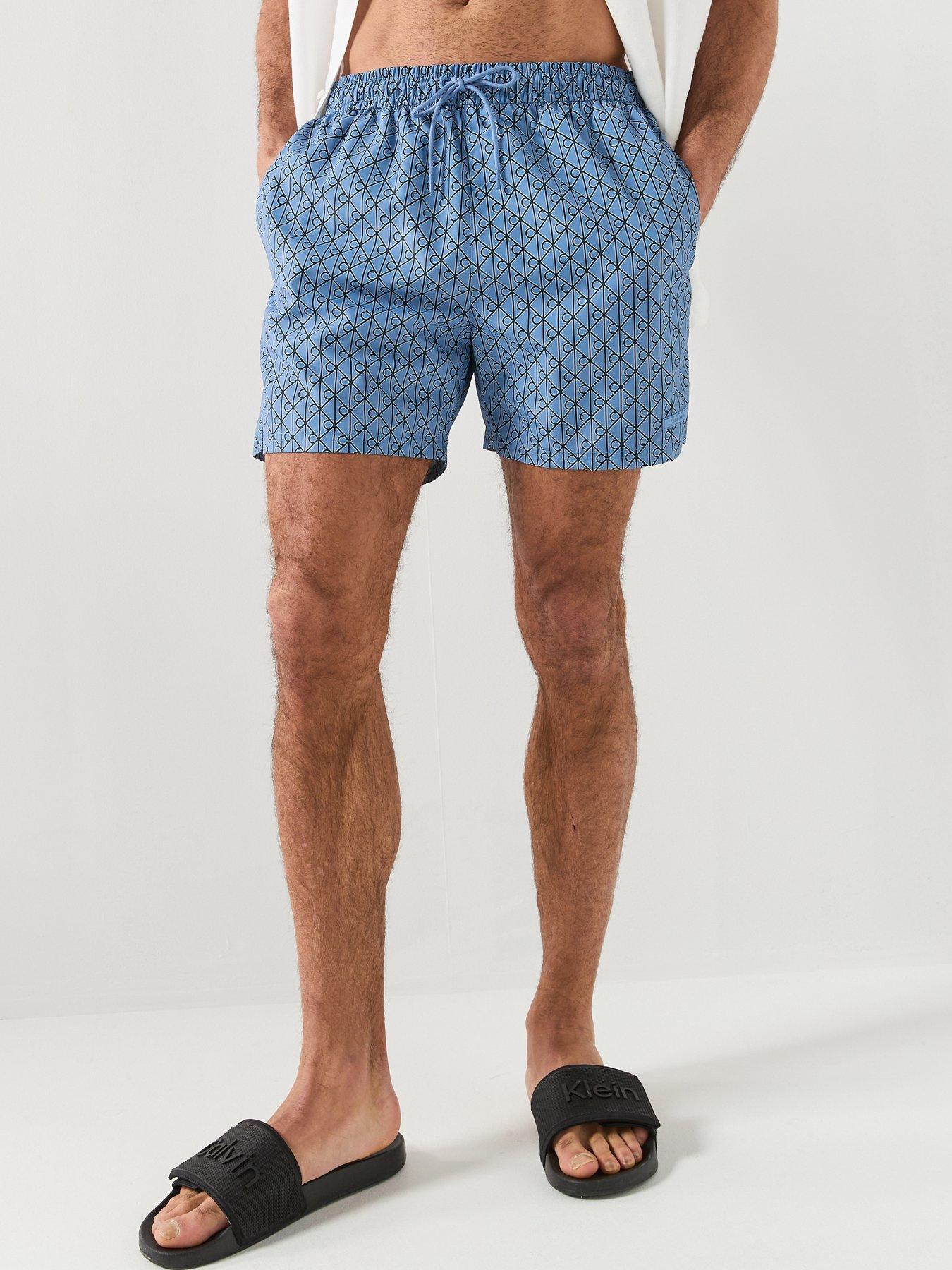 Calvin Klein Calvin Klein Essential All Over Emblem Medium Swim Shorts - Blue