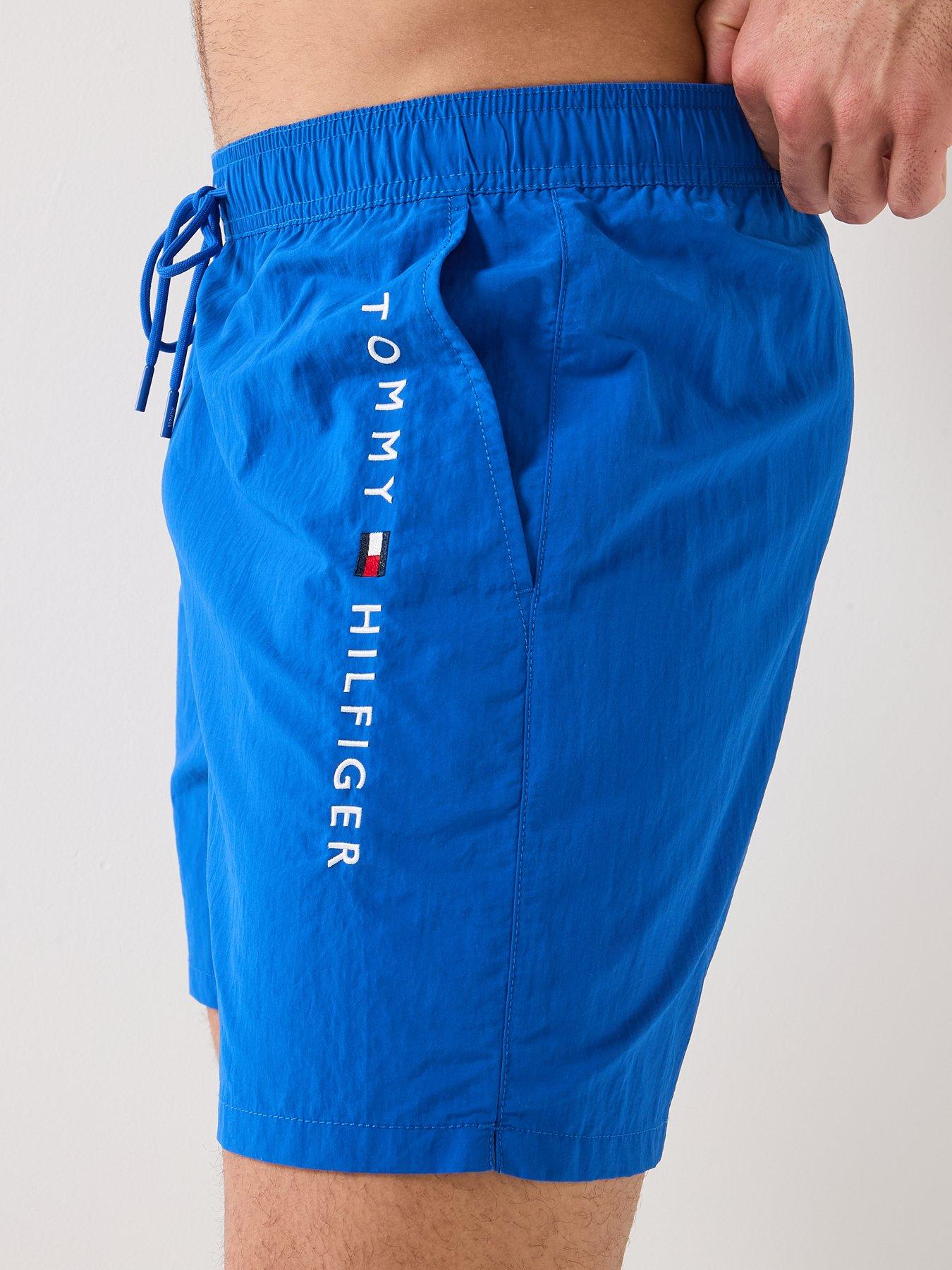  image of tommy-hilfiger-side-linear-logo-swimshorts-blue