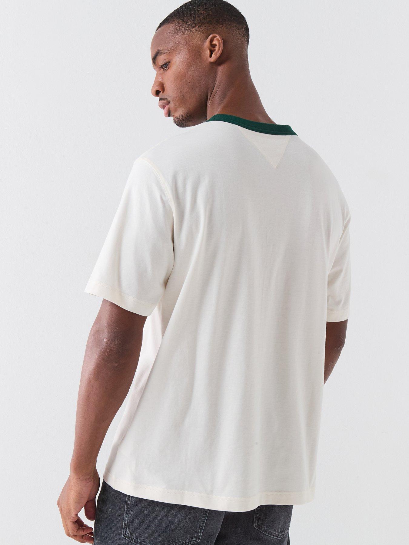 Image 2 of 4 of Tommy Hilfiger Country Club Arch Logo Ringer T-Shirt - Off White