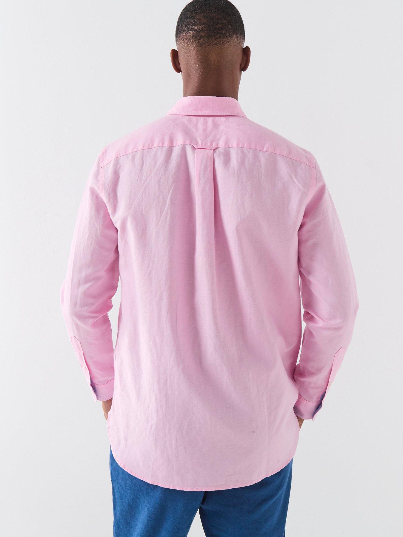 Image 2 of 4 of Tommy Hilfiger Regular Fit Linen Blend Shirt - Light Pink