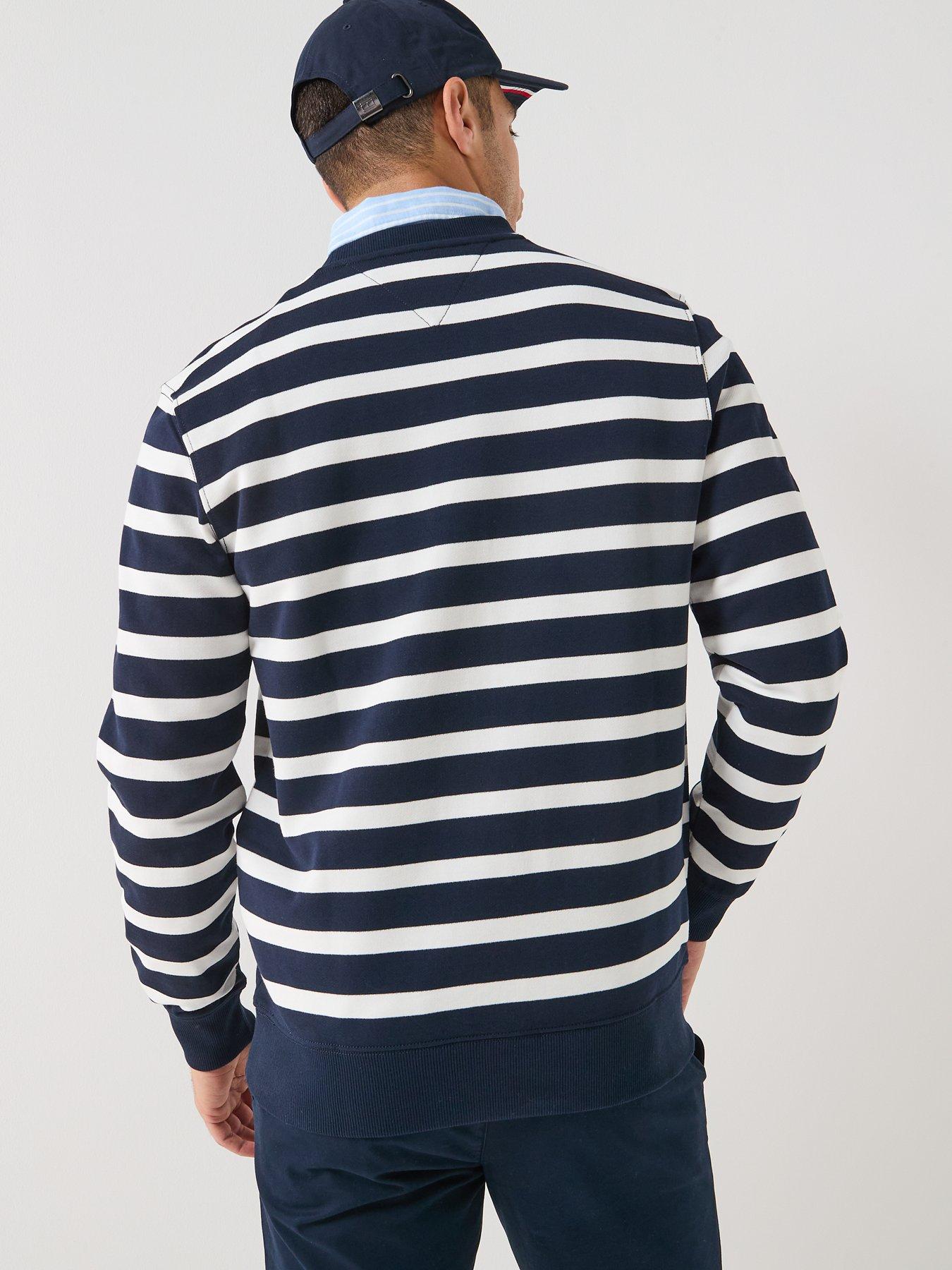 Image 2 of 6 of Tommy Hilfiger Essential Block Stripe Crew Sweatshirt - Navy
